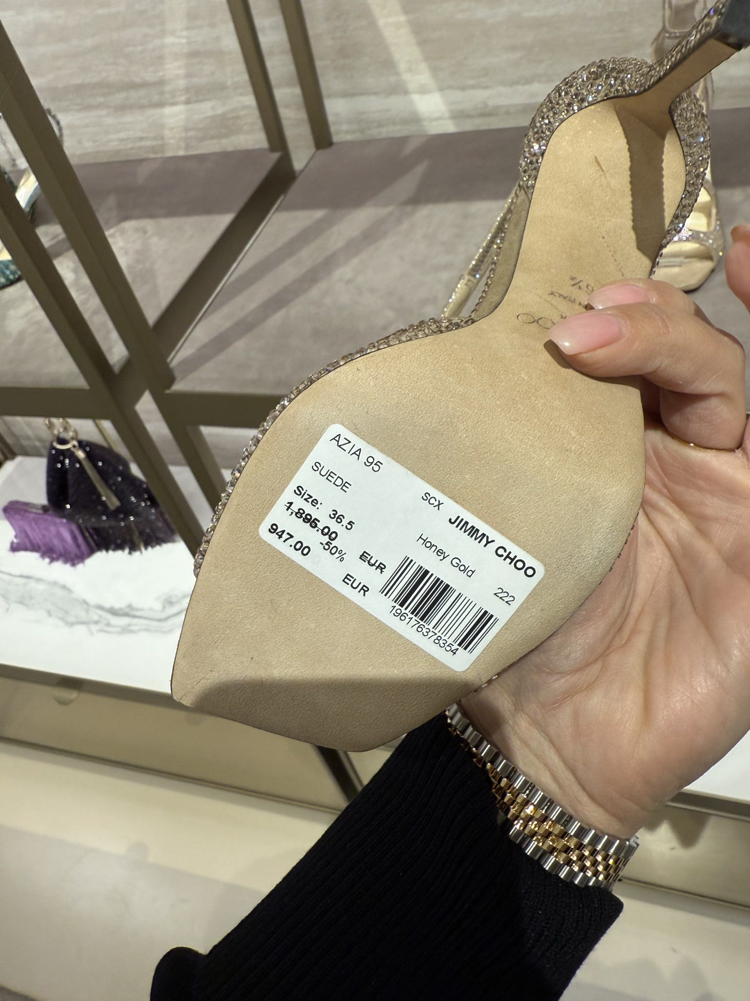 Jimmy Choo Azia 95 Embellished Suede SandalsJimmy Choo
