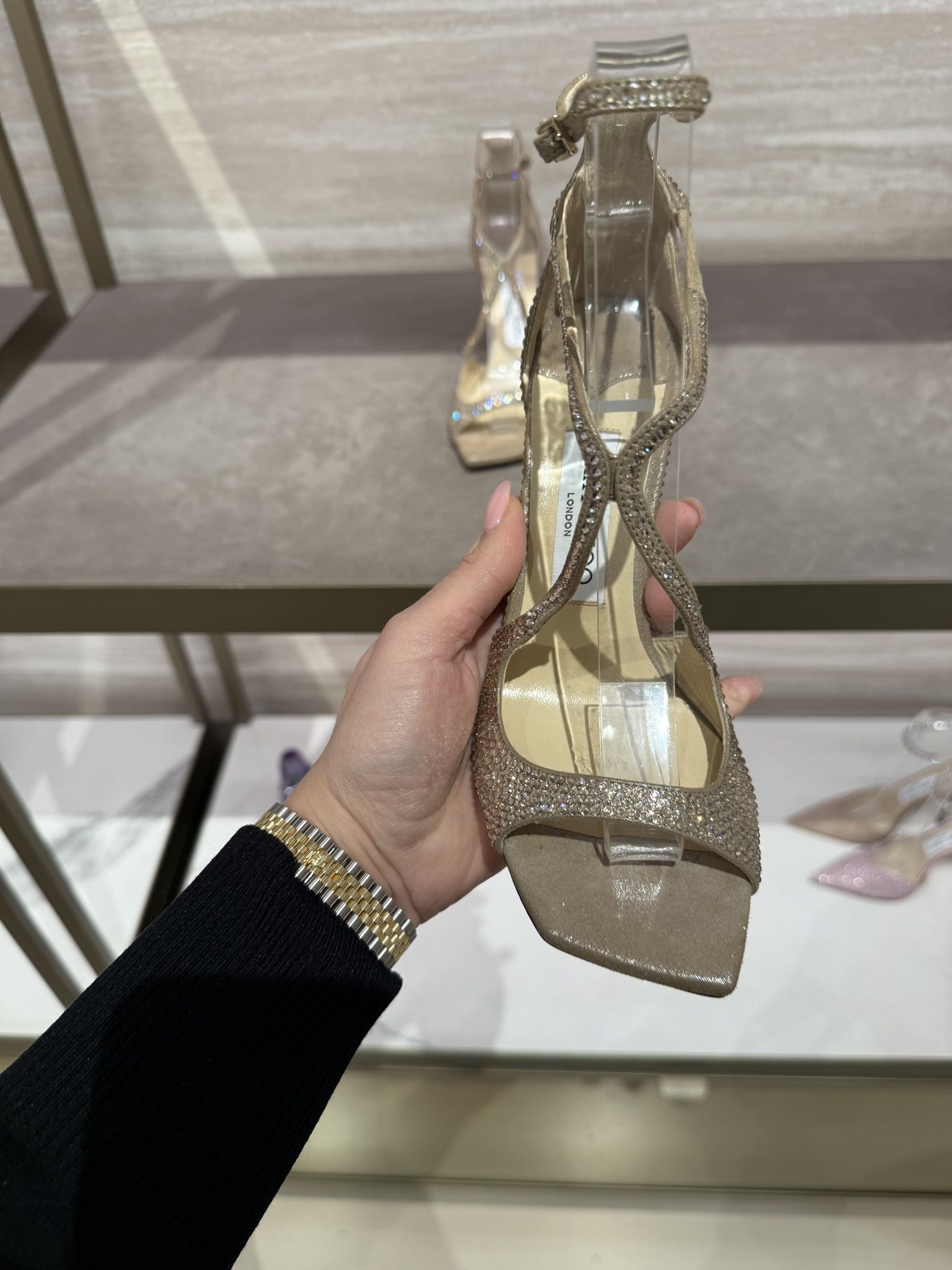 Jimmy Choo Azia 95 Embellished Suede SandalsJimmy Choo