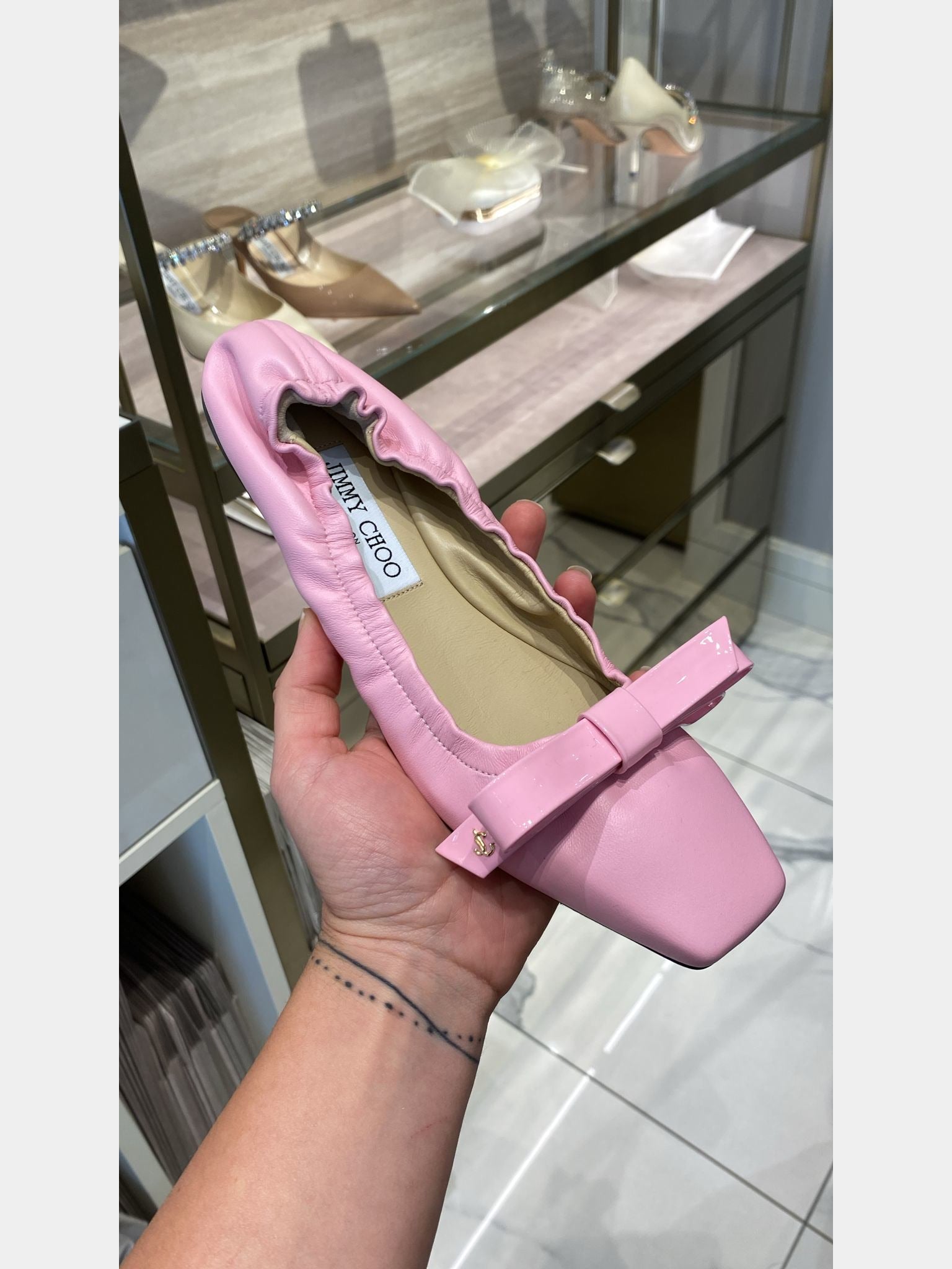 Jimmy Choo Damskie baleriny różowe Nappa AdaleeJimmy Choo