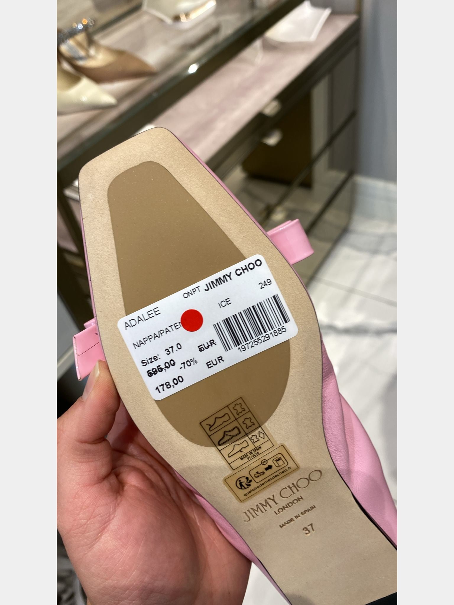 Jimmy Choo Damskie baleriny różowe Nappa AdaleeJimmy Choo
