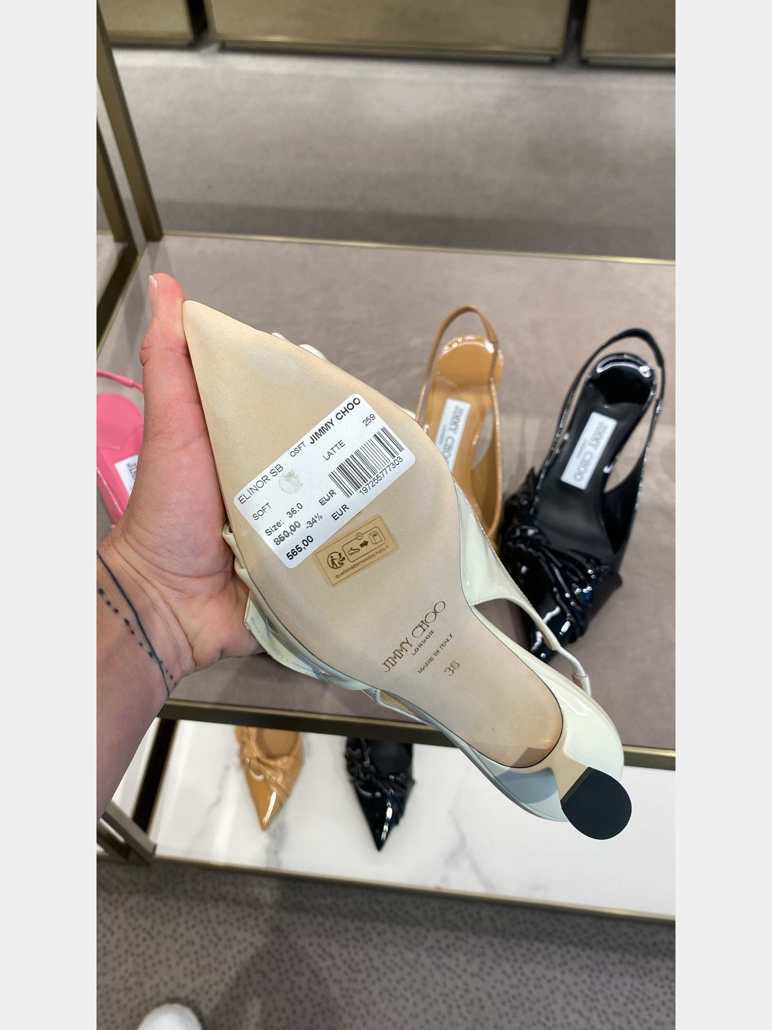 Jimmy Choo Damskie szpilki Latte ELINOR 85Jimmy Choo