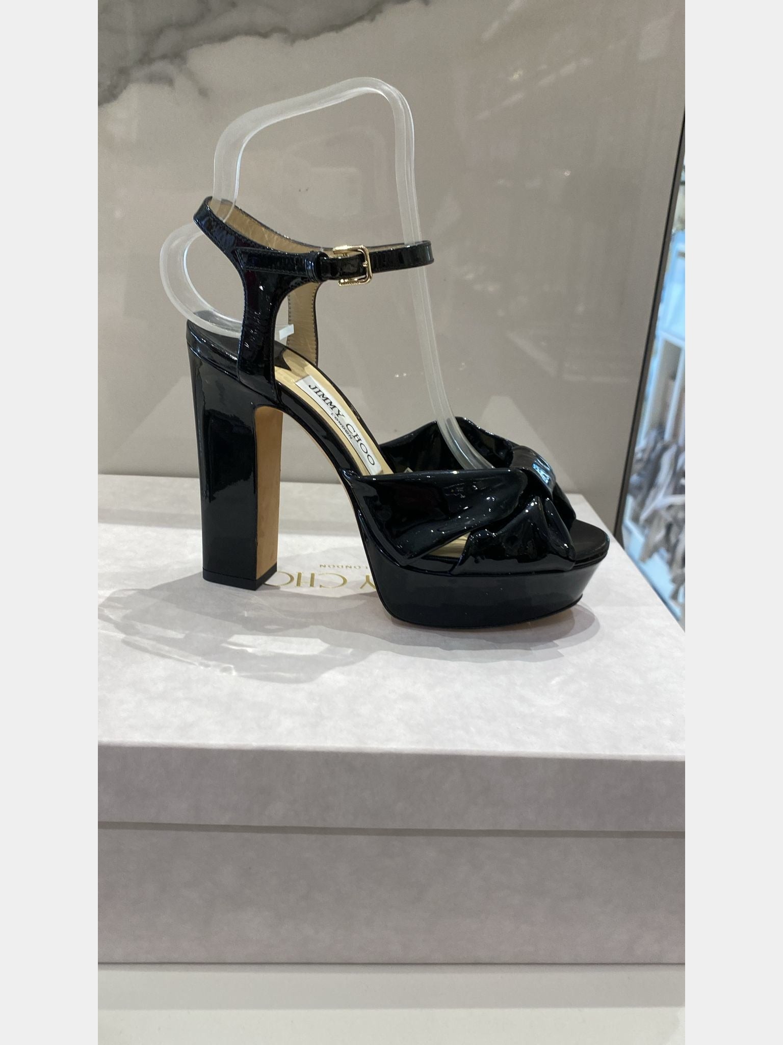 Jimmy Choo Damskie szpilki Soft Patent Black Heloise 120Jimmy Choo