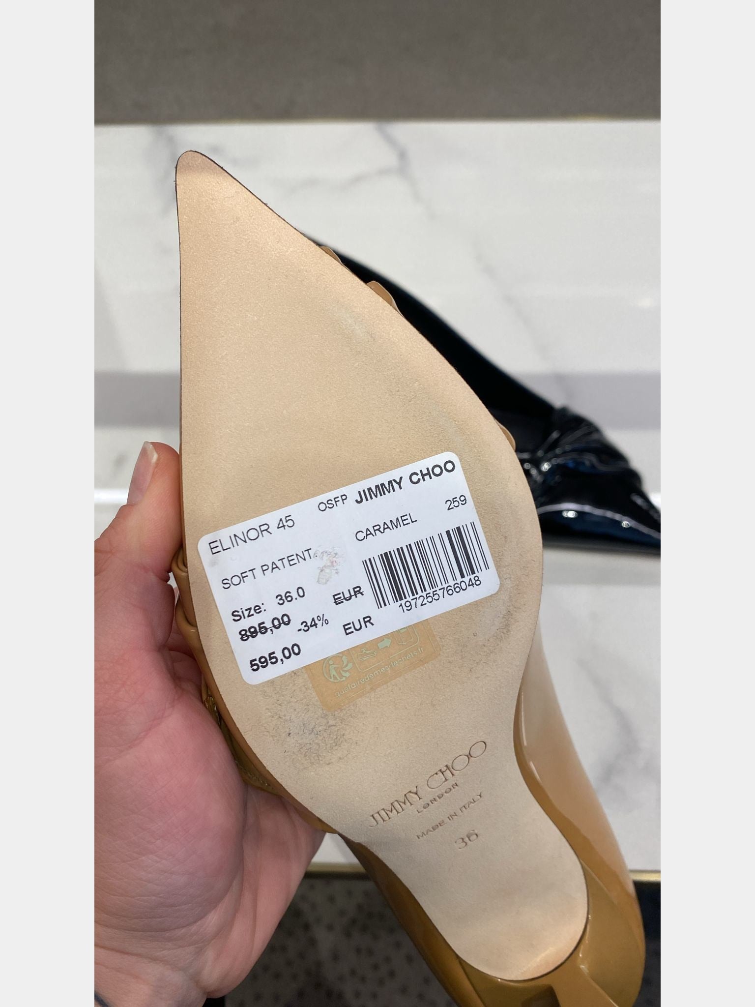 Jimmy Choo Damskie szpilki Soft Patent Caramel Elinor 45Jimmy Choo