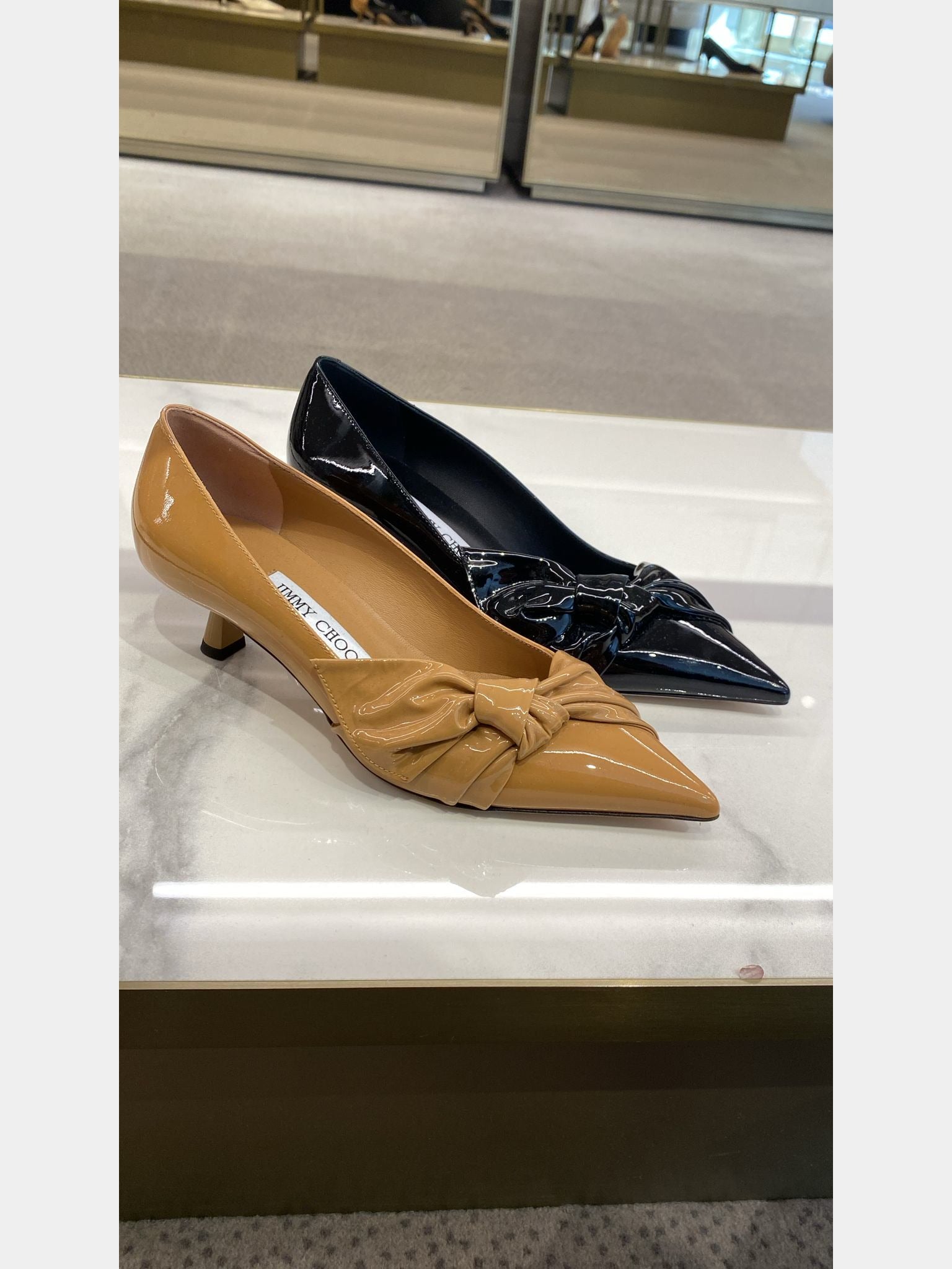 Jimmy Choo Damskie szpilki Soft Patent Caramel Elinor 45Jimmy Choo