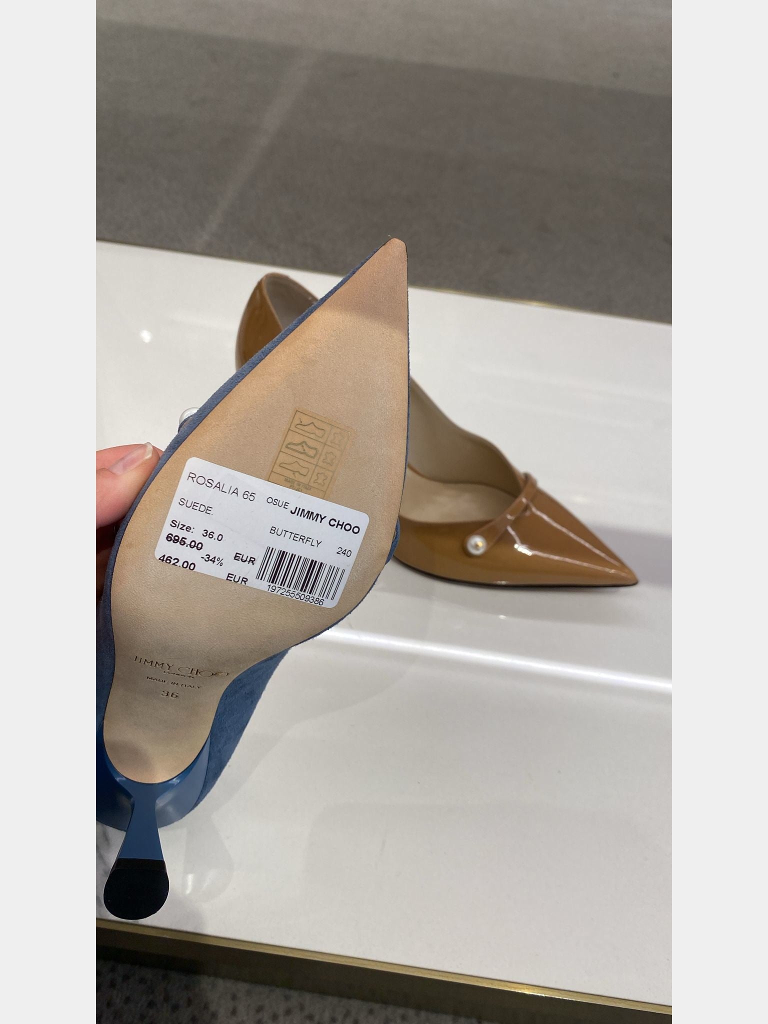 Jimmy Choo Damskie szpilki suede Butterfly Rosalia 65Jimmy Choo