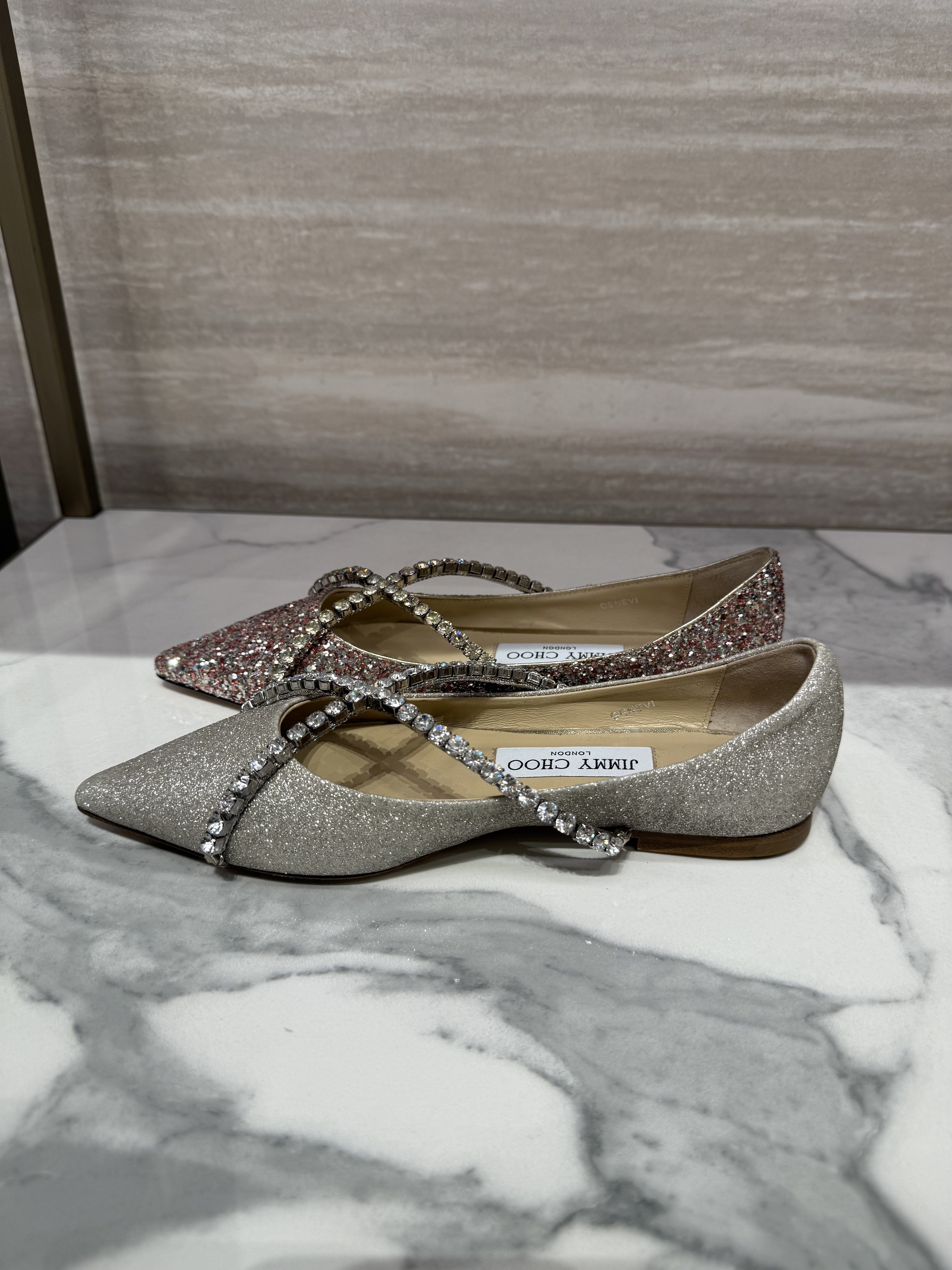 Jimmy Choo Genevy Rose Coarse GlitterJimmy Choo