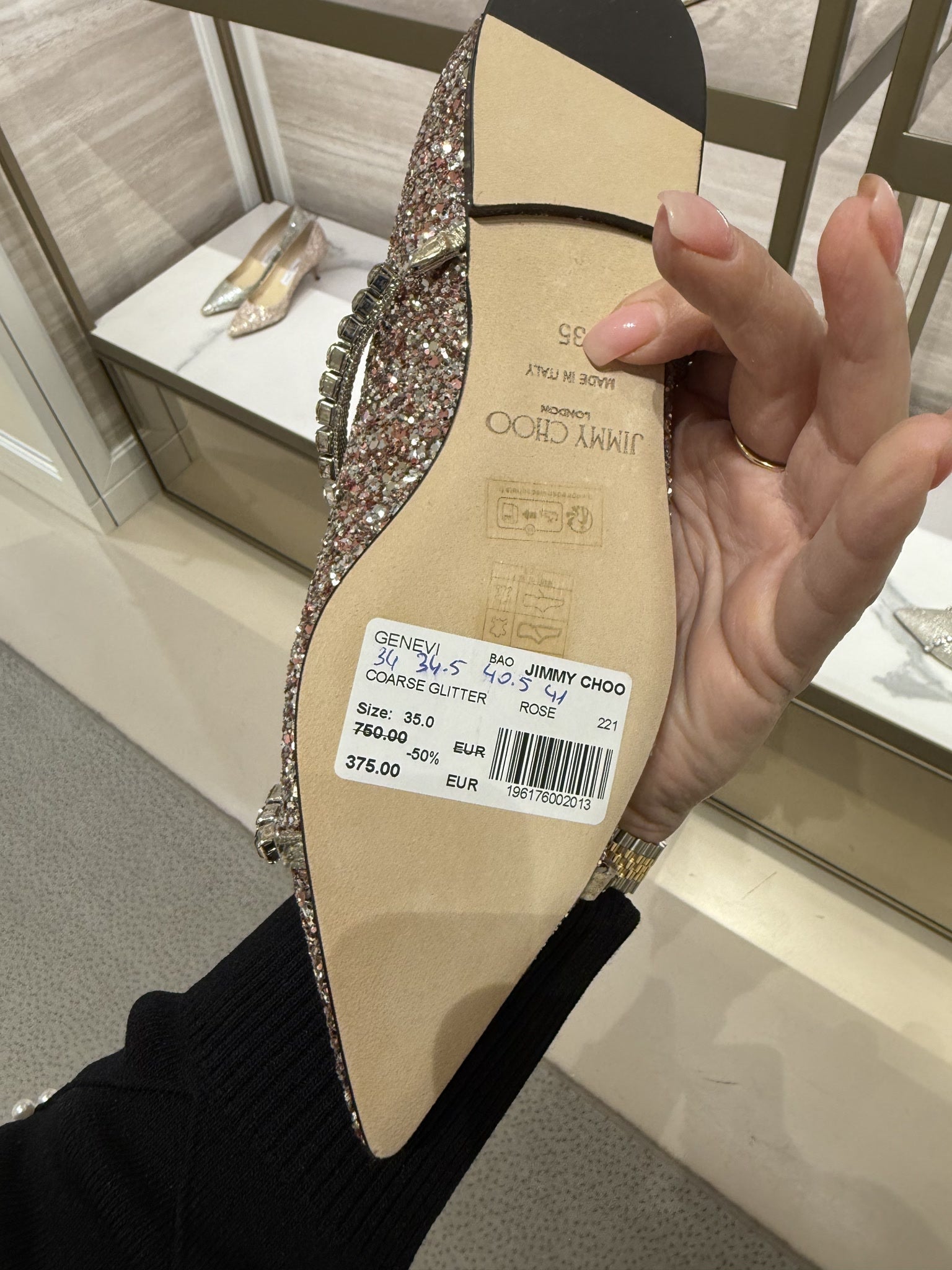 Jimmy Choo Genevy Rose Coarse GlitterJimmy Choo