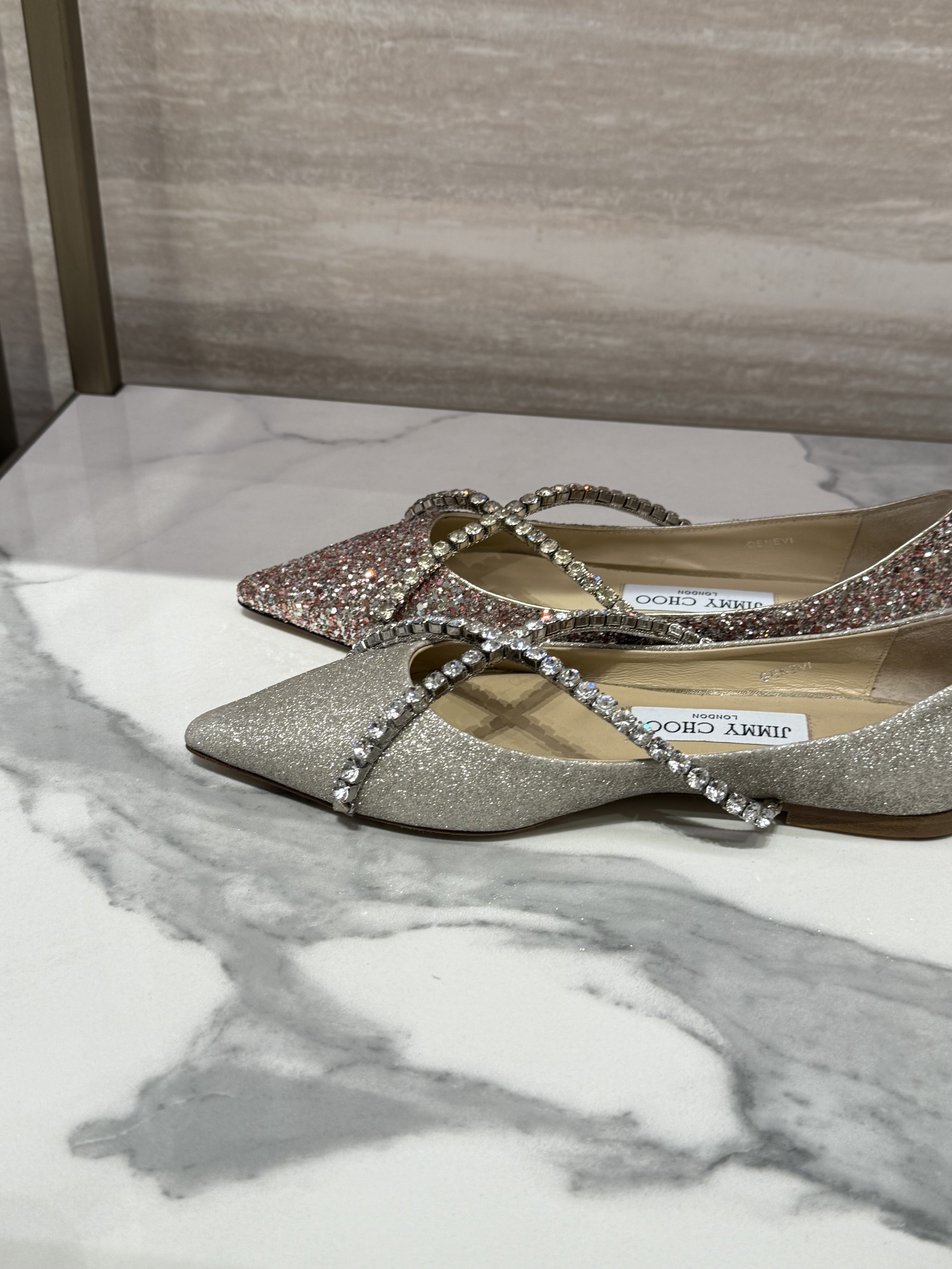 Jimmy Choo Genevy Rose Coarse GlitterJimmy Choo