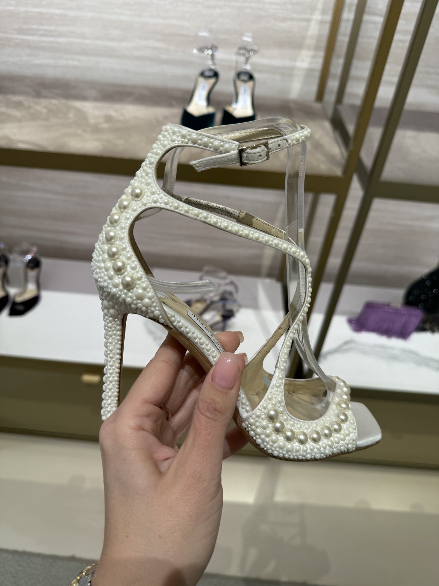 Jimmy Choo White ‘azia’ High Heel SandalsJimmy Choo