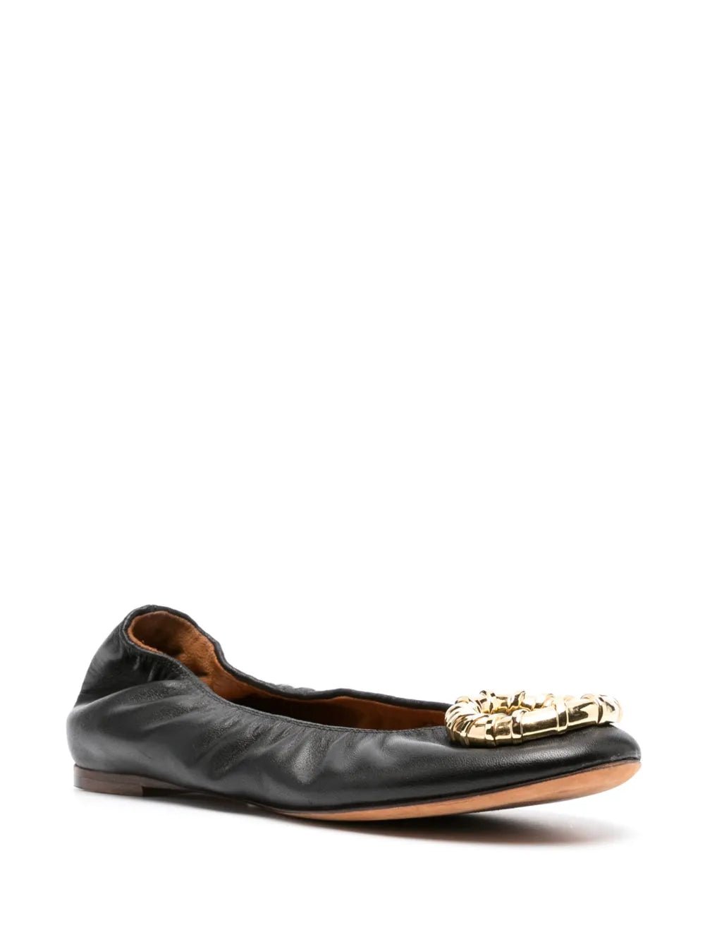 Lanvin Buckled Leather Ballerina ShoesLanvin