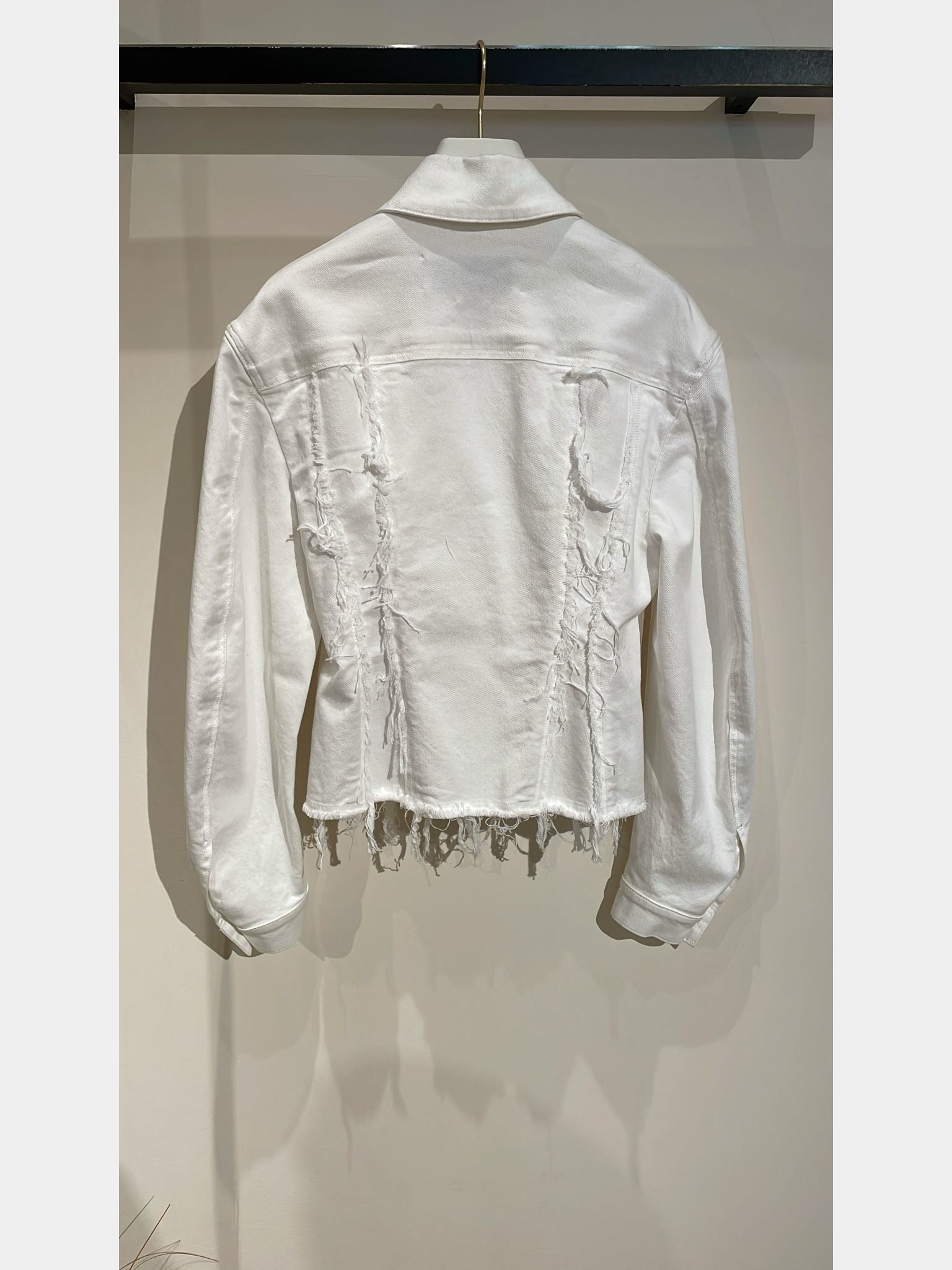 Lanvin Optic White Denim Fitted JacketLanvin