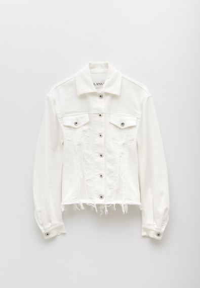Lanvin Optic White Denim Fitted JacketLanvin
