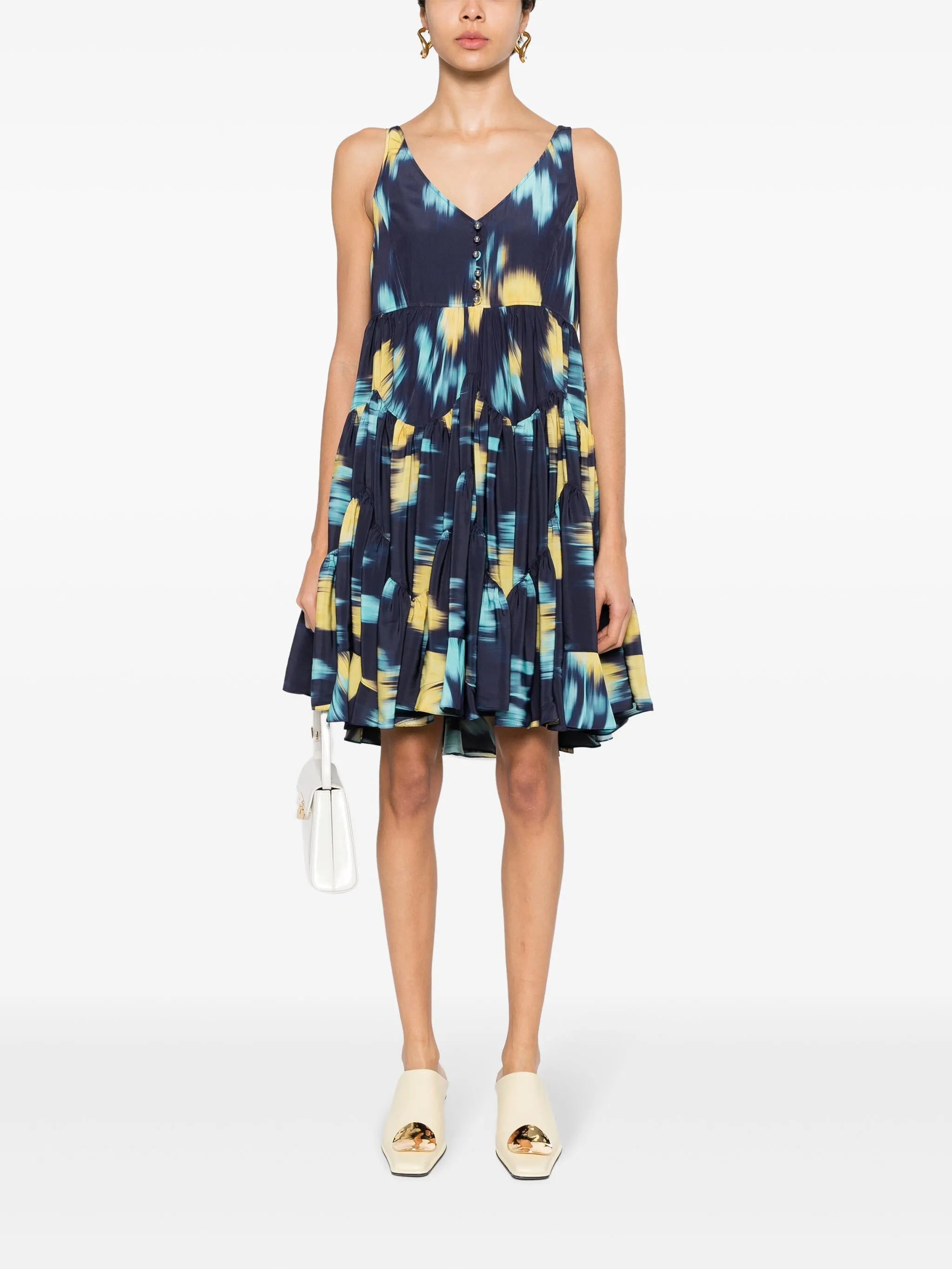 Lanvin Printed Charmeuse Silk DressLanvin