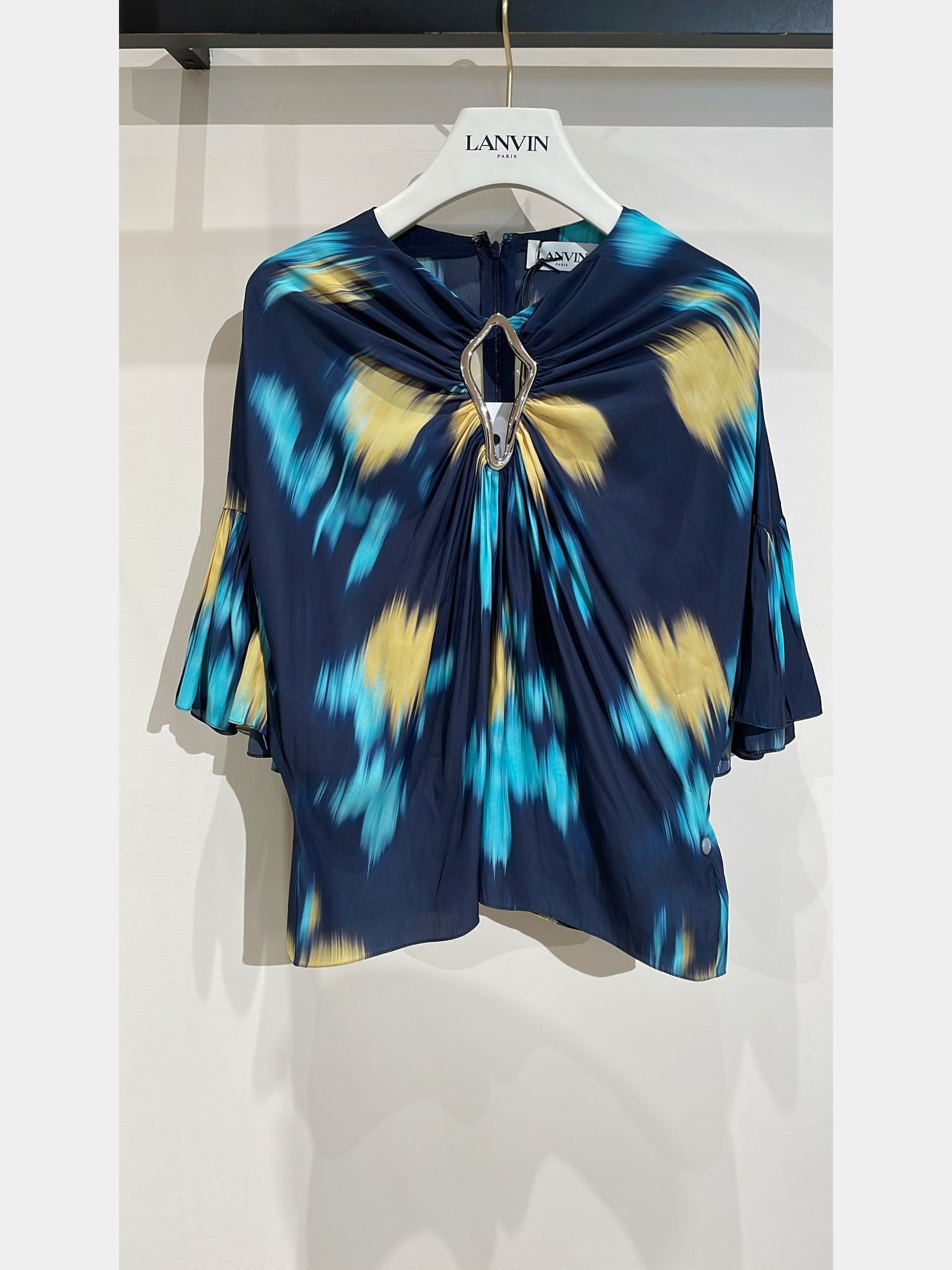 Lanvin Printed Ruffles Sleeve Summer TopLanvin