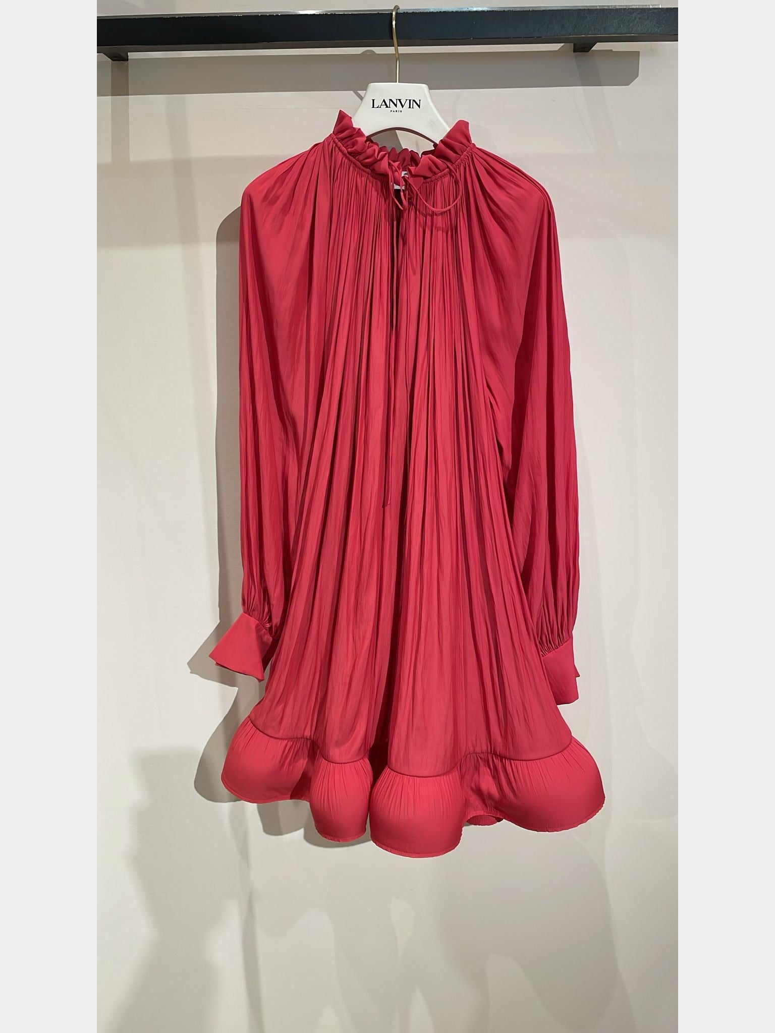 Lanvin Ruffled Pleated Mini DressLanvin