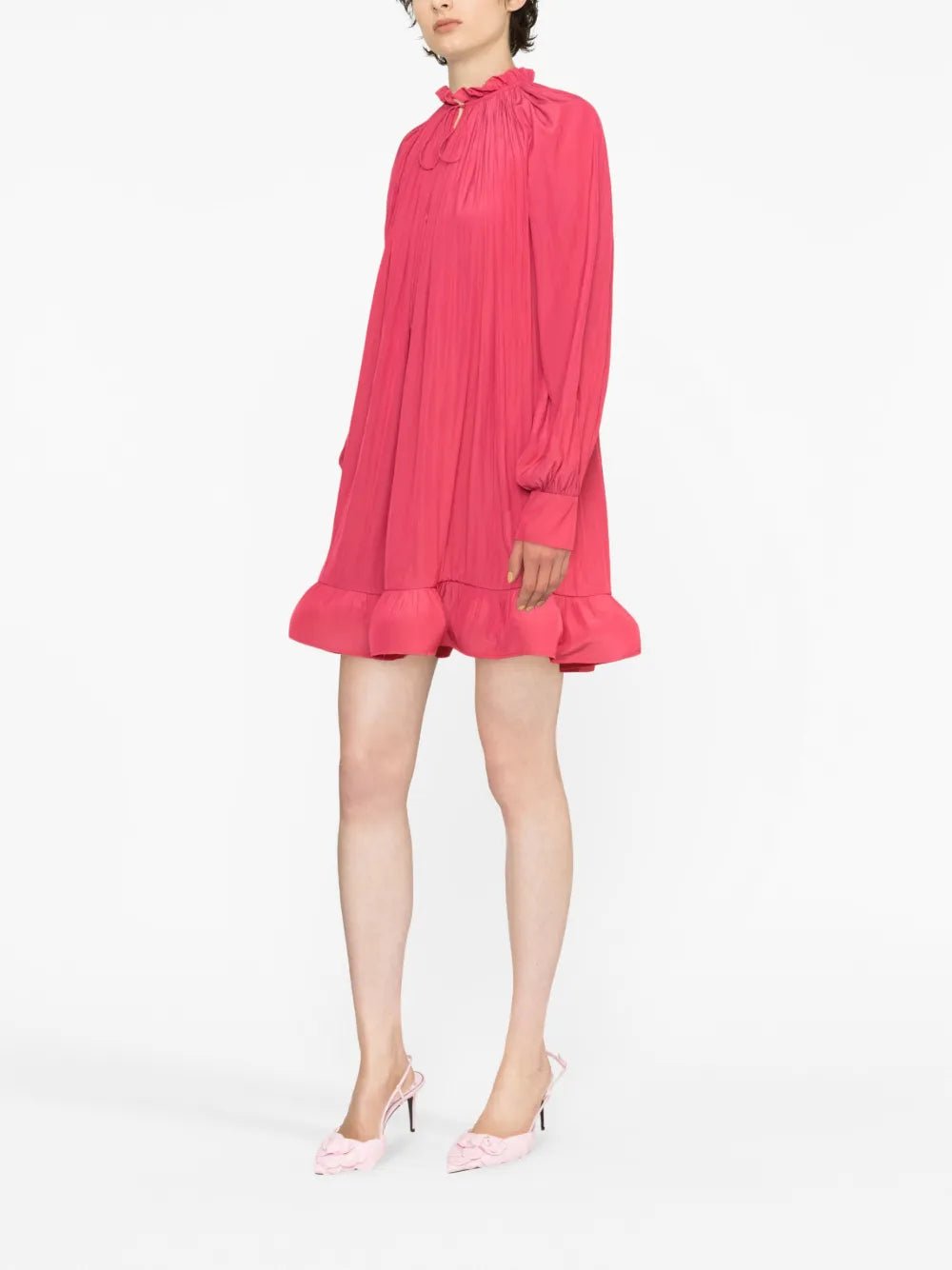 Lanvin Ruffled Pleated Mini DressLanvin