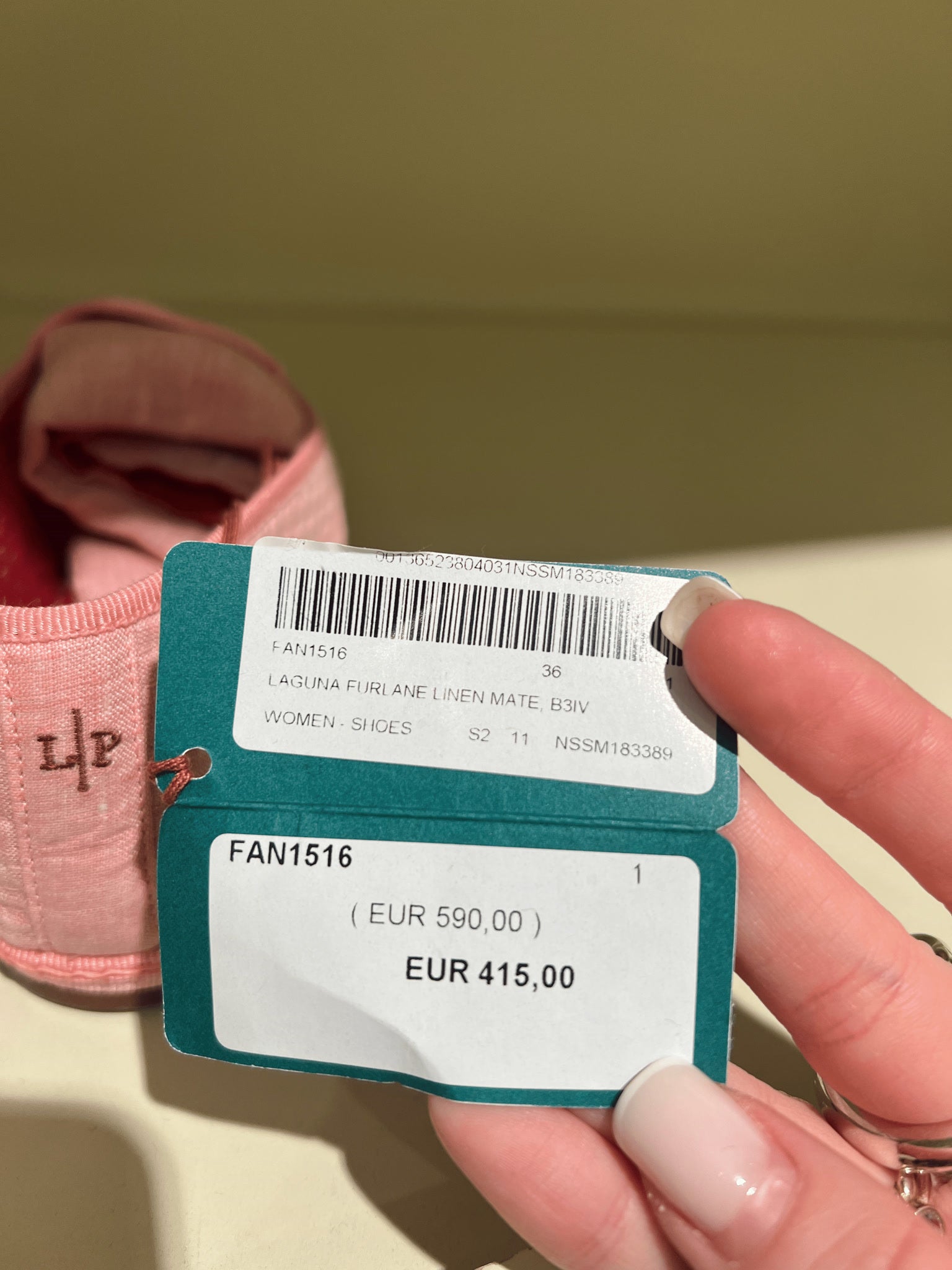 Loro Piana Damskie Buty Różowe Laguna Furlane Linen Mate FAN1516Loro Piana