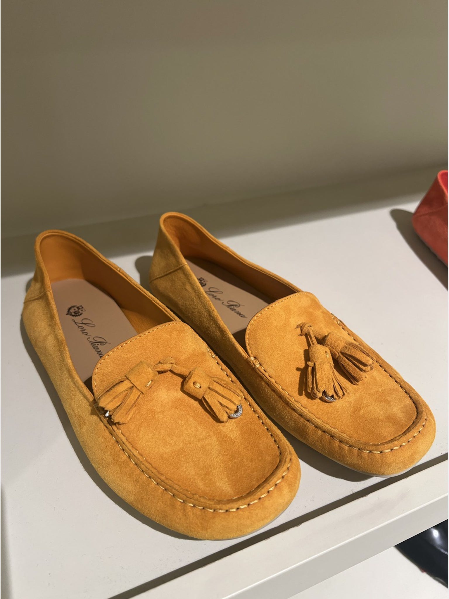 Loro Piana Damskie Buty Żółte Dot Sole Walk Suede FAN0109Loro Piana