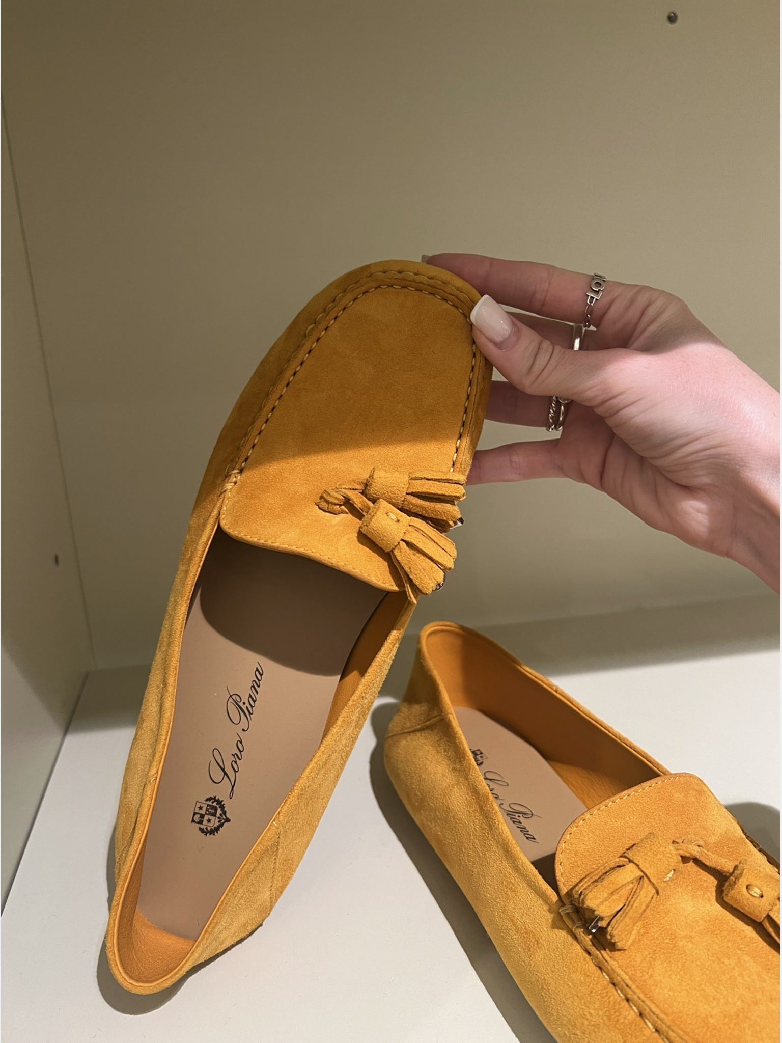 Loro Piana Damskie Buty Żółte Dot Sole Walk Suede FAN0109Loro Piana
