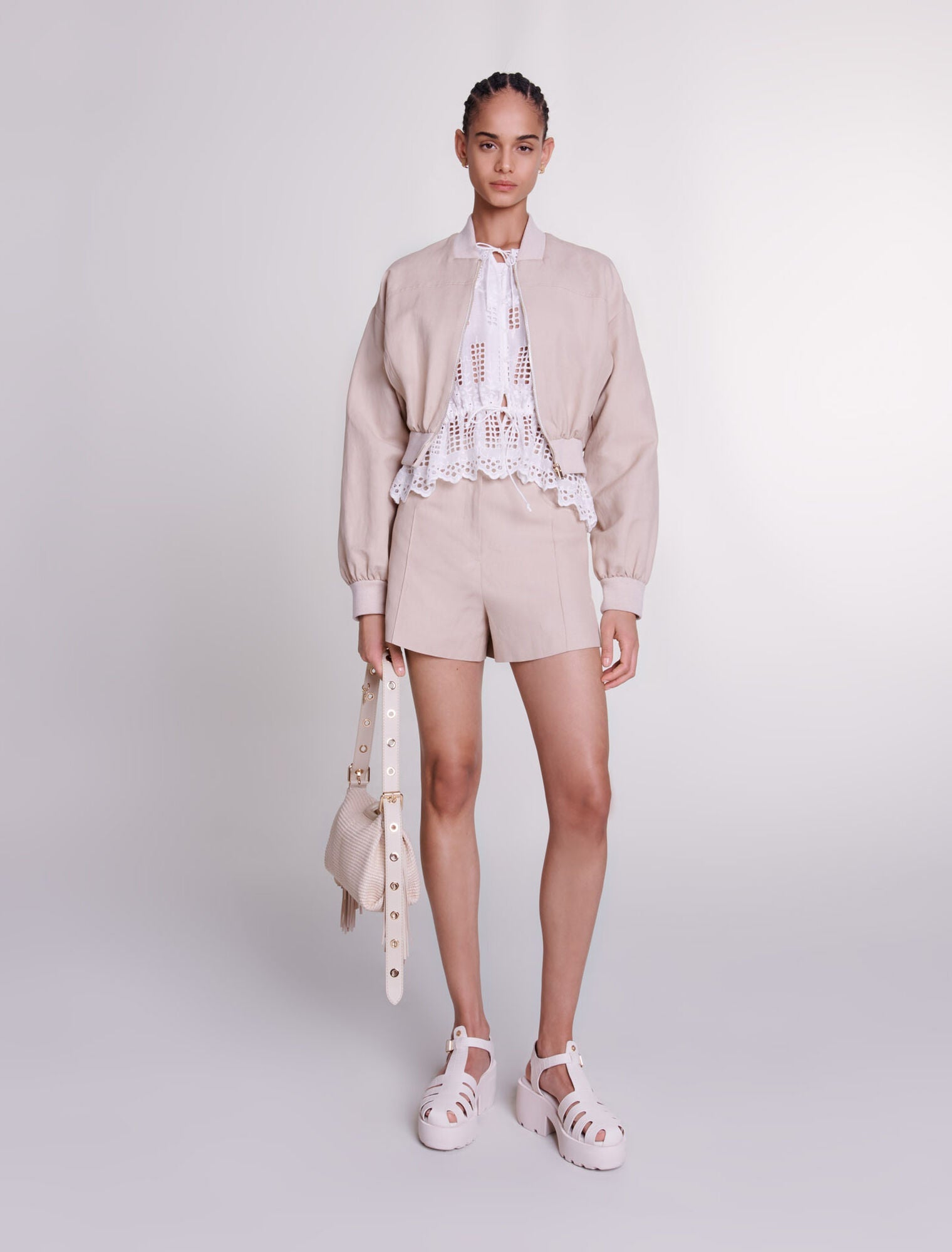 Maje Beige Mini JacketMaje