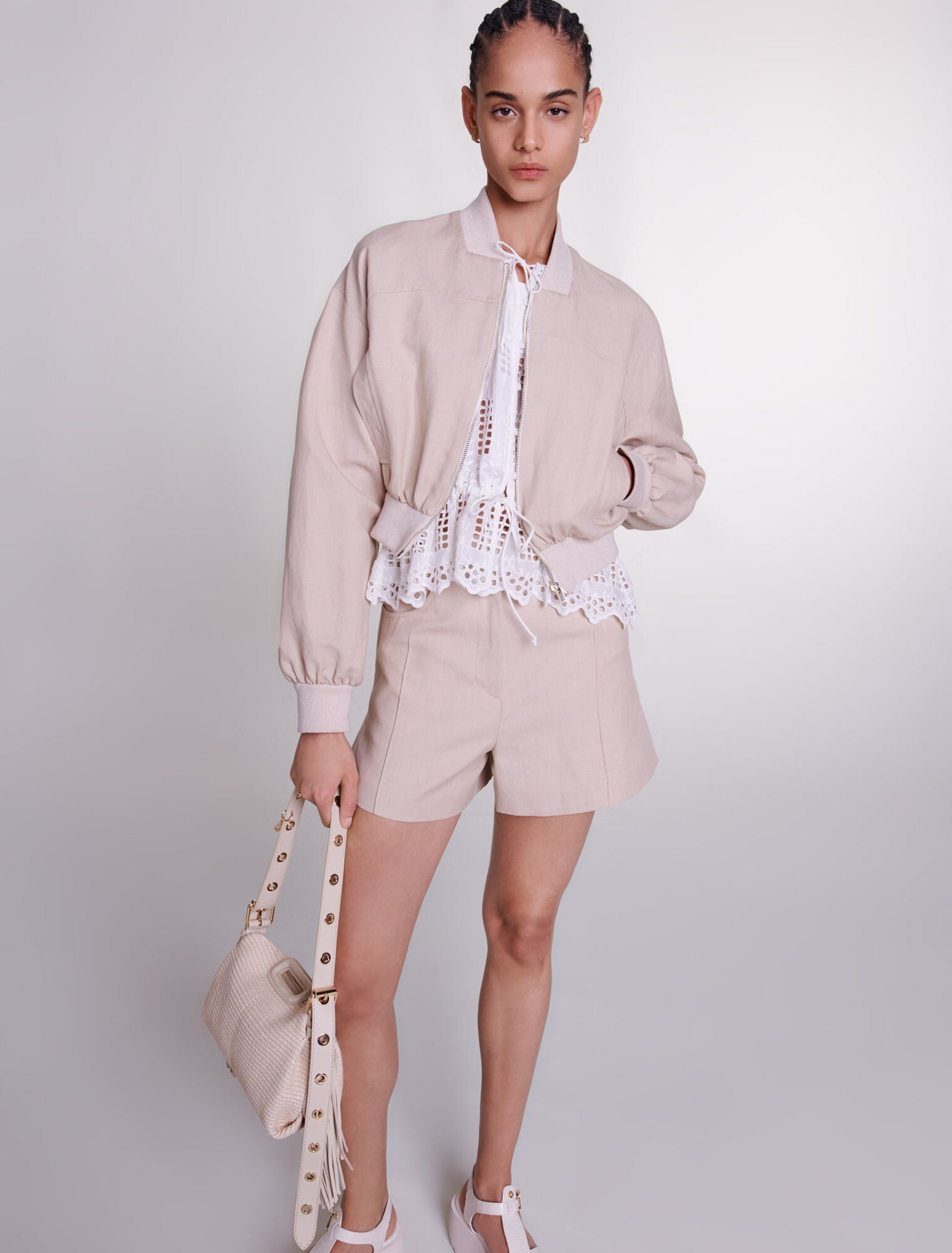 Maje Beige Mini JacketMaje