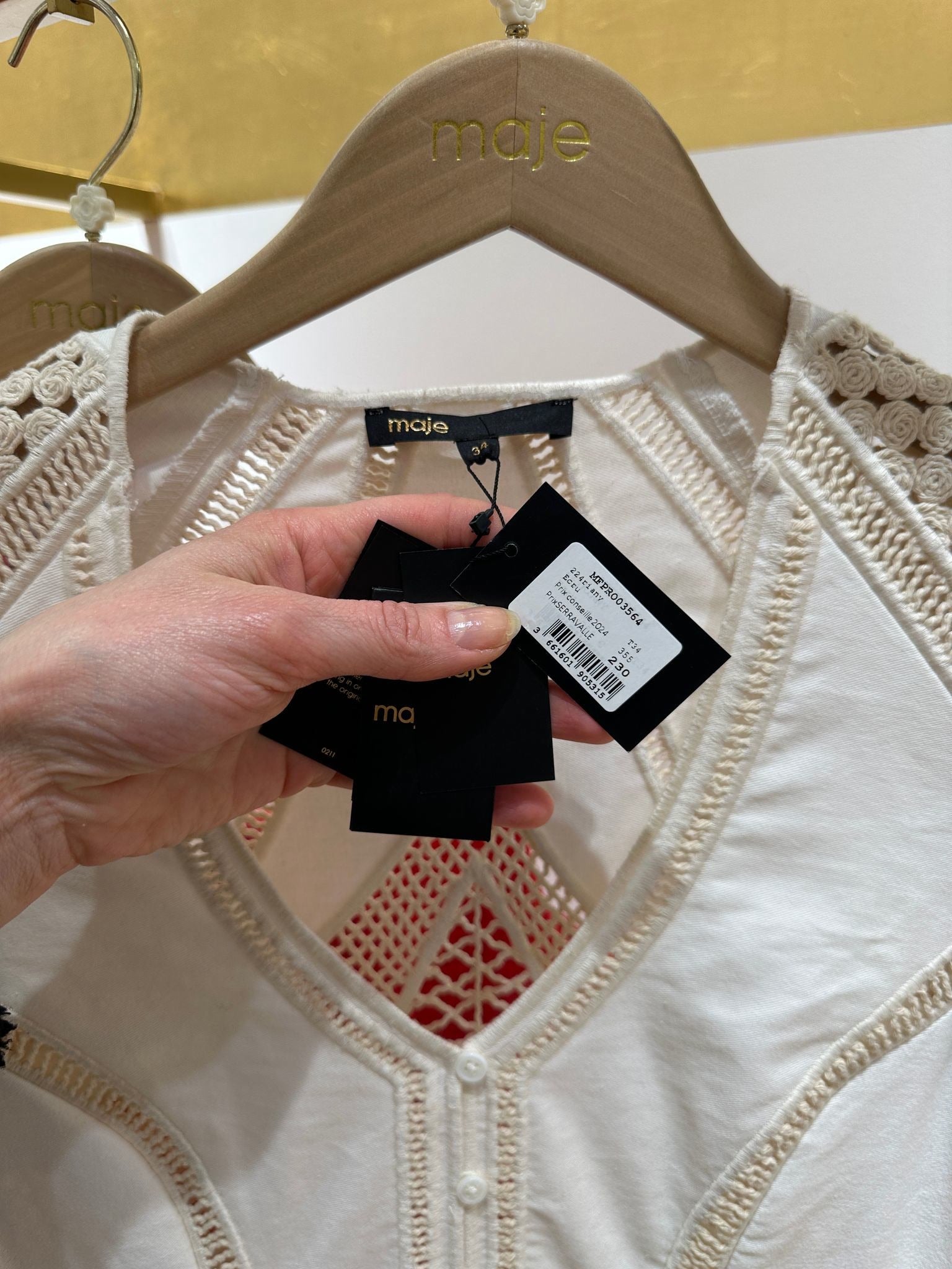 Maje Crochet Detail DressMaje