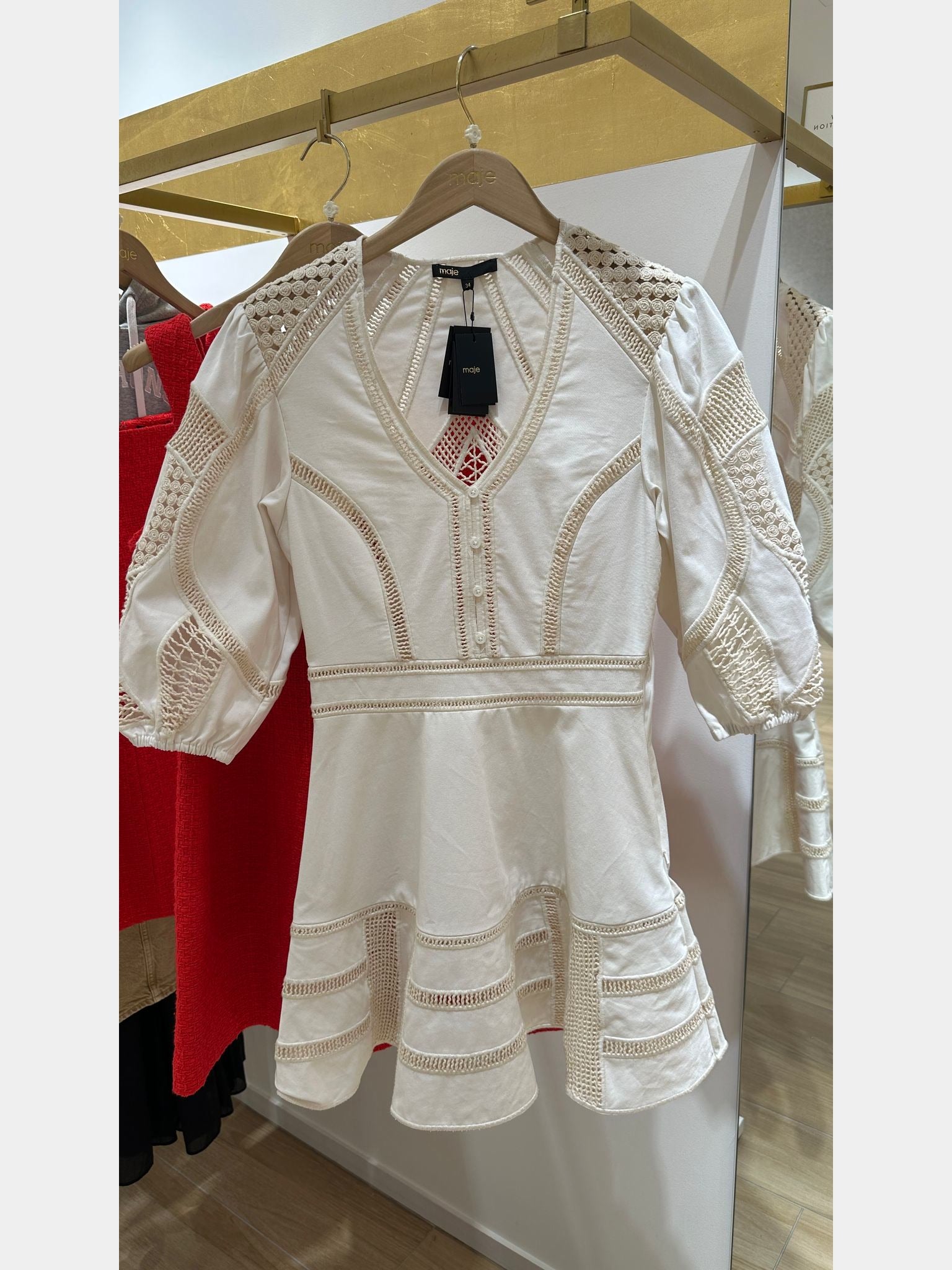 Maje Crochet Detail DressMaje
