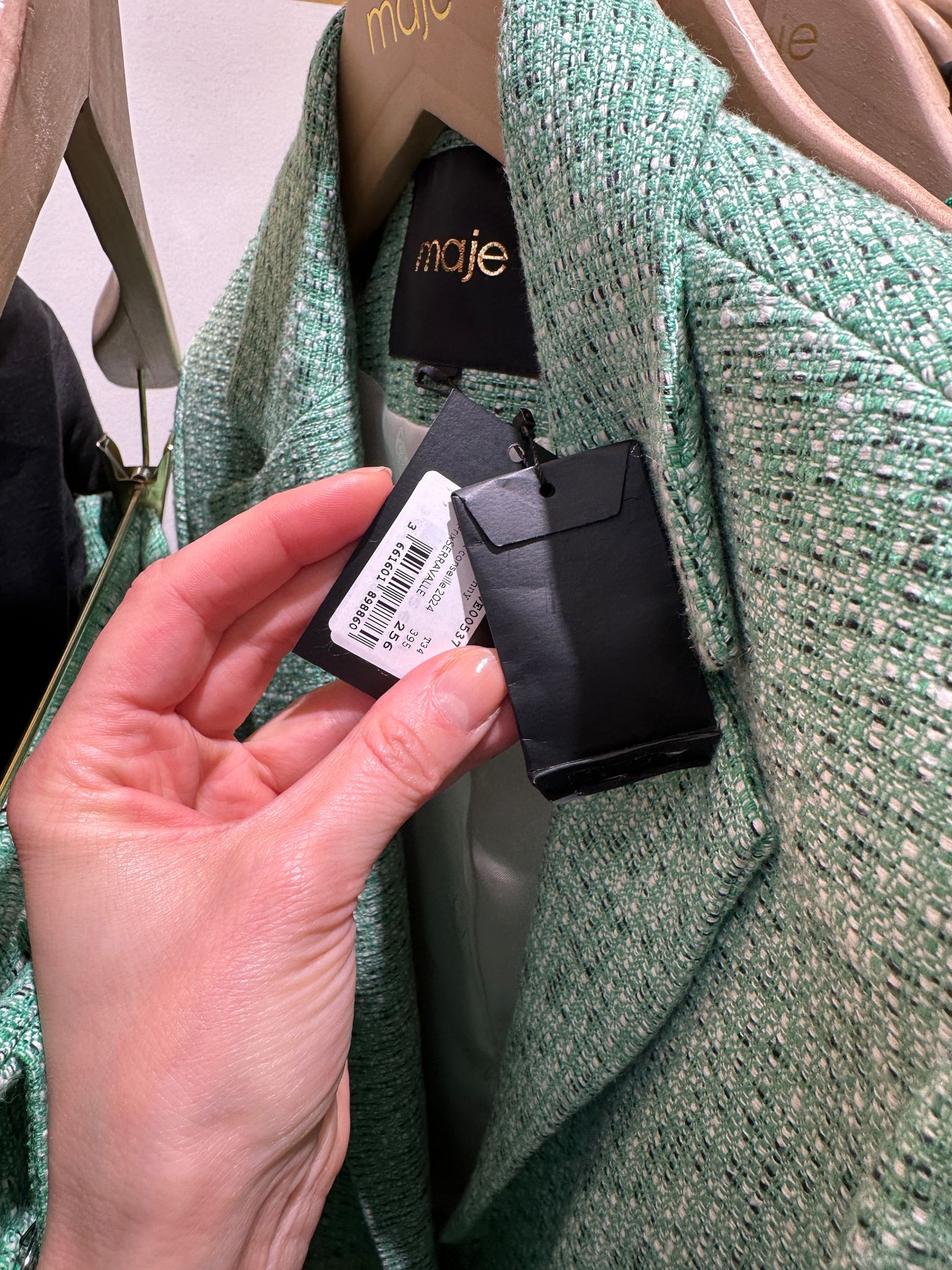 Maje Green Tweed BlazerMaje
