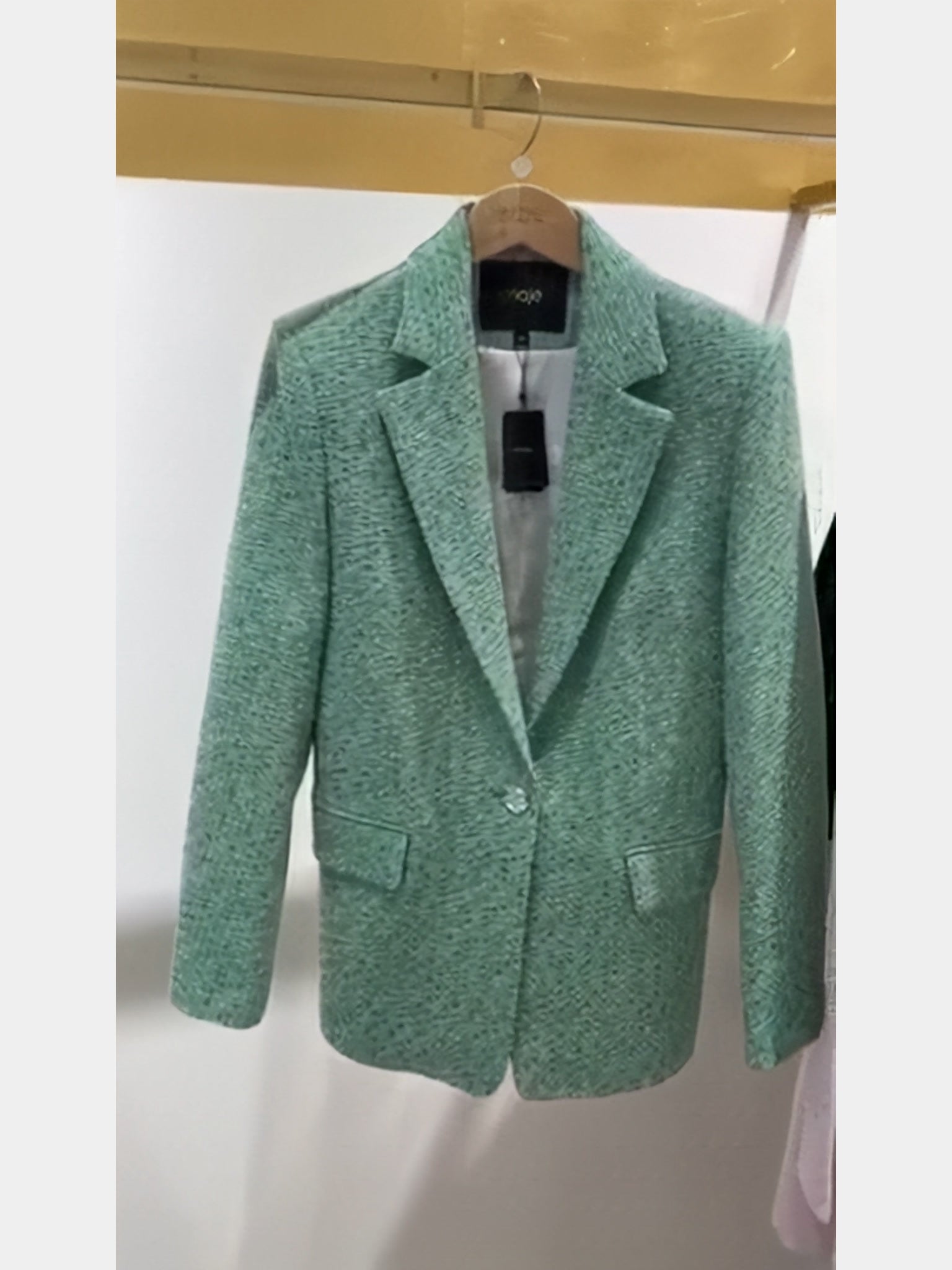 Maje Green Tweed BlazerMaje