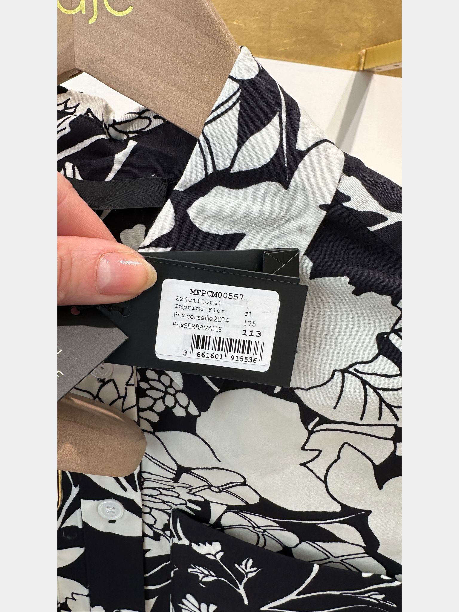Maje Patterned Cropped ShirtMaje