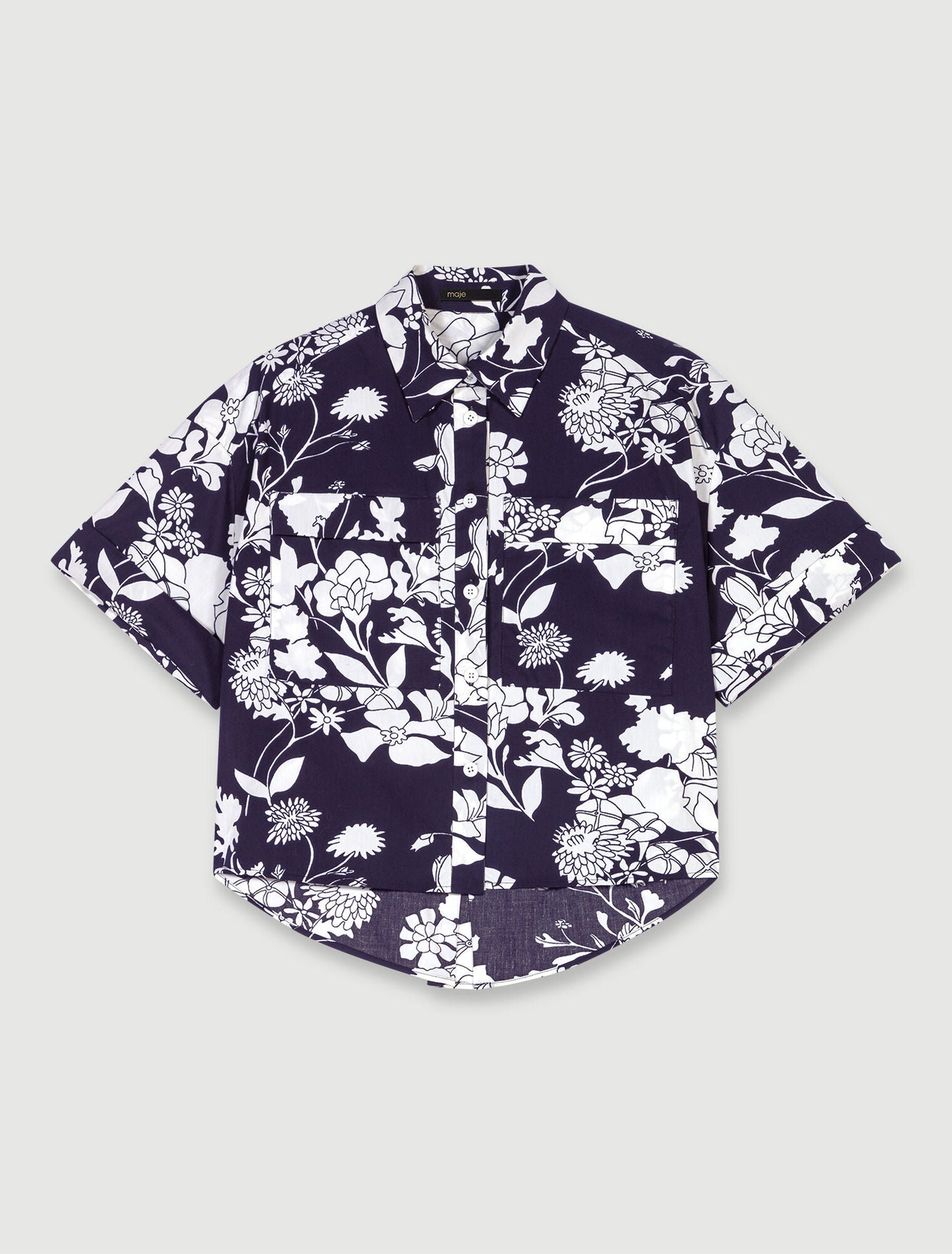 Maje Patterned Cropped ShirtMaje