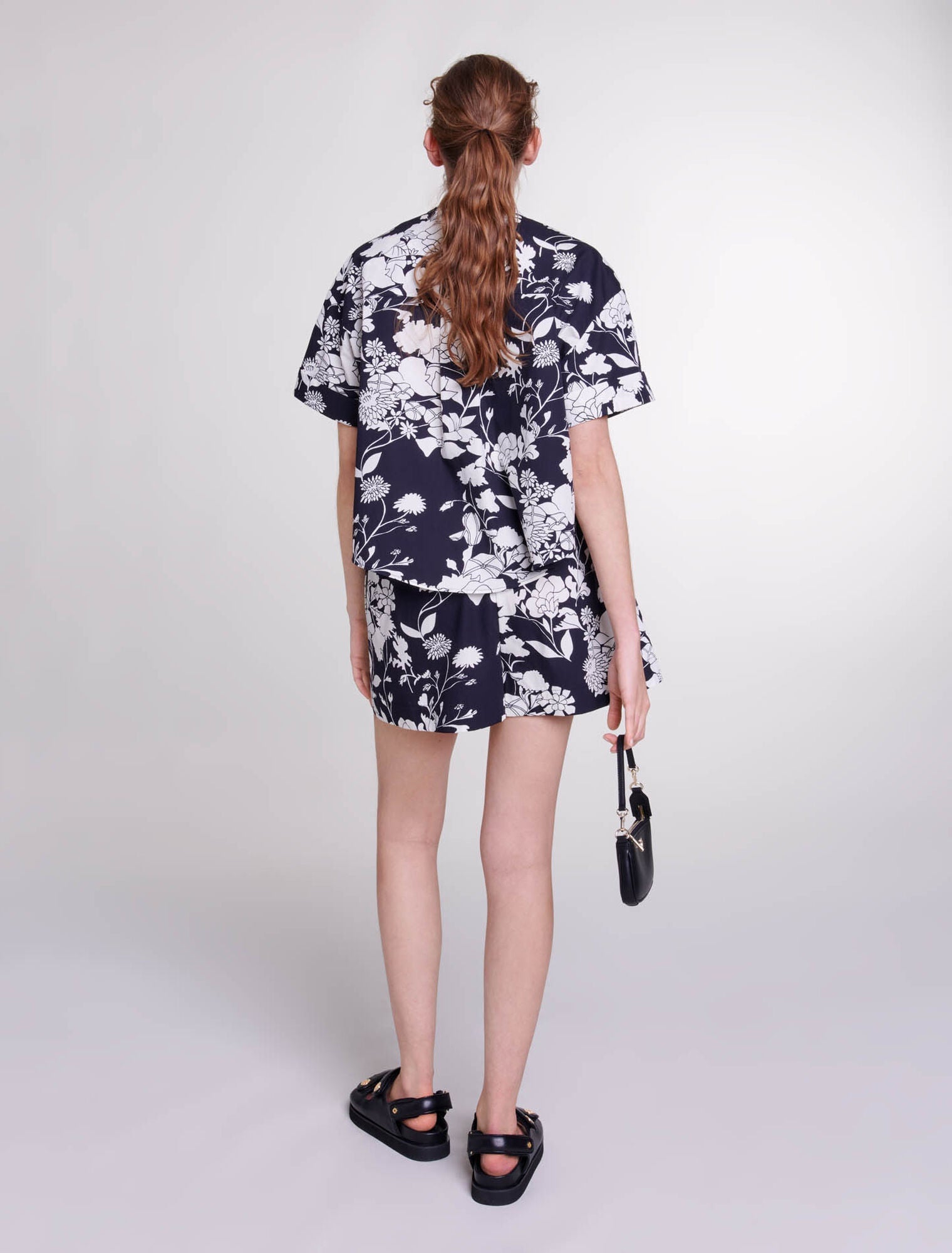 Maje Patterned Cropped ShirtMaje
