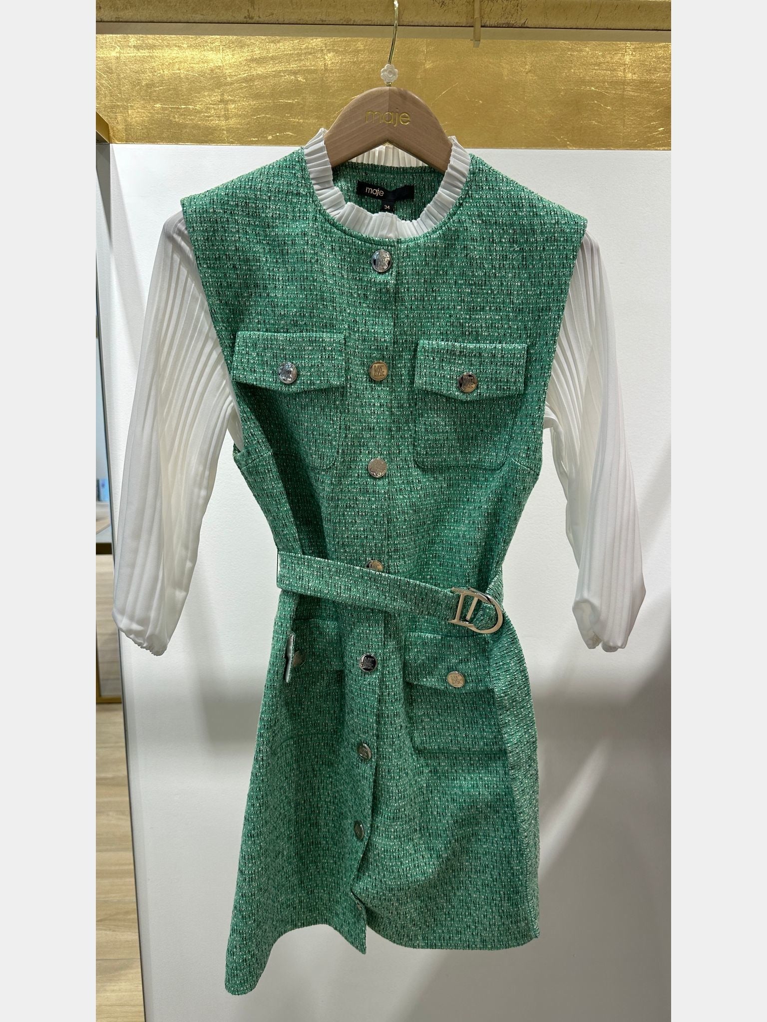 Maje Rinny Shirt Dress VertMaje