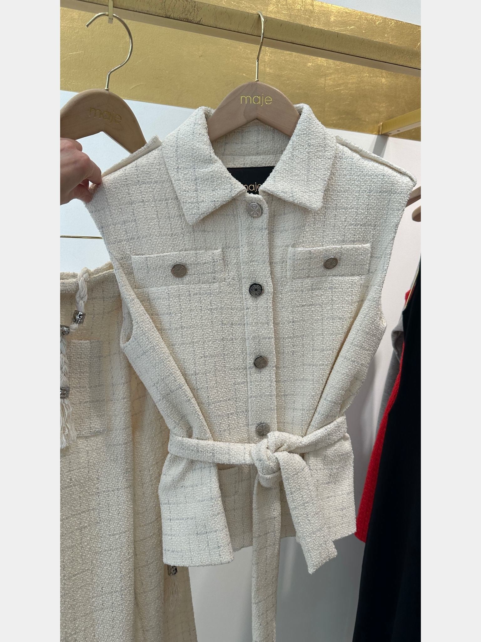 Maje Textured Ecru JacketMaje