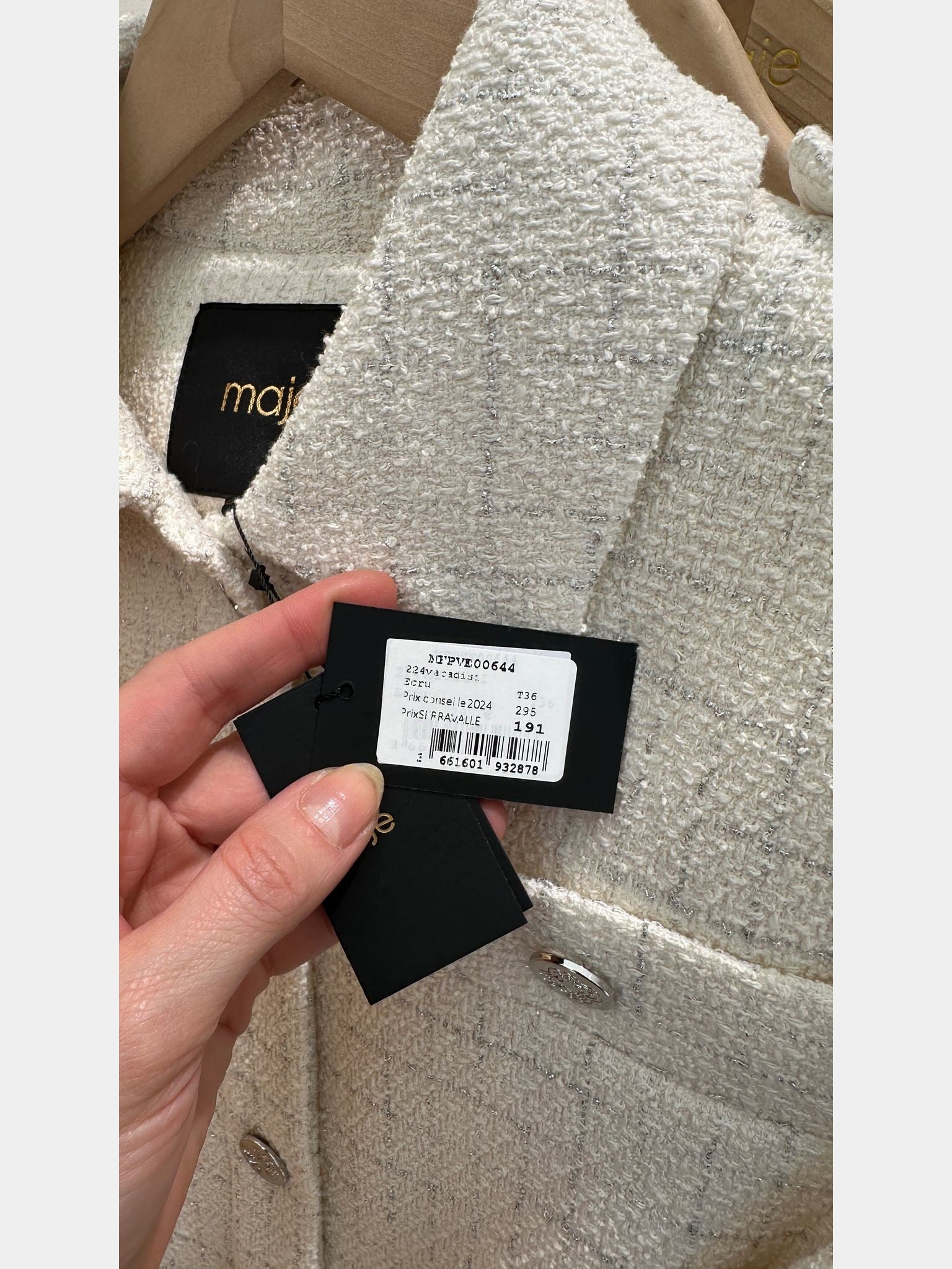 Maje Textured Ecru JacketMaje