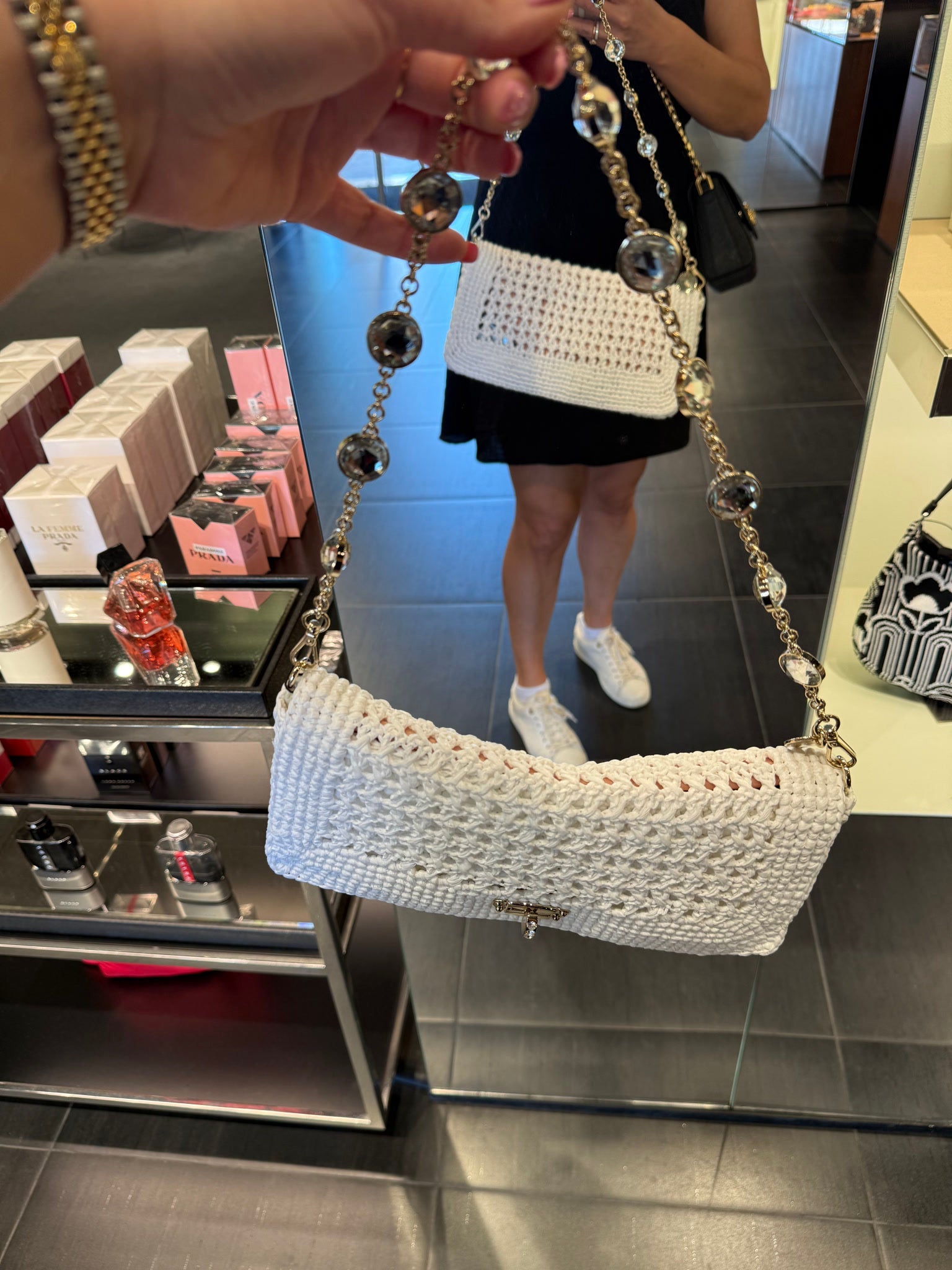 MIU MIU Crochet Shoulder Bag whiteMiu Miu