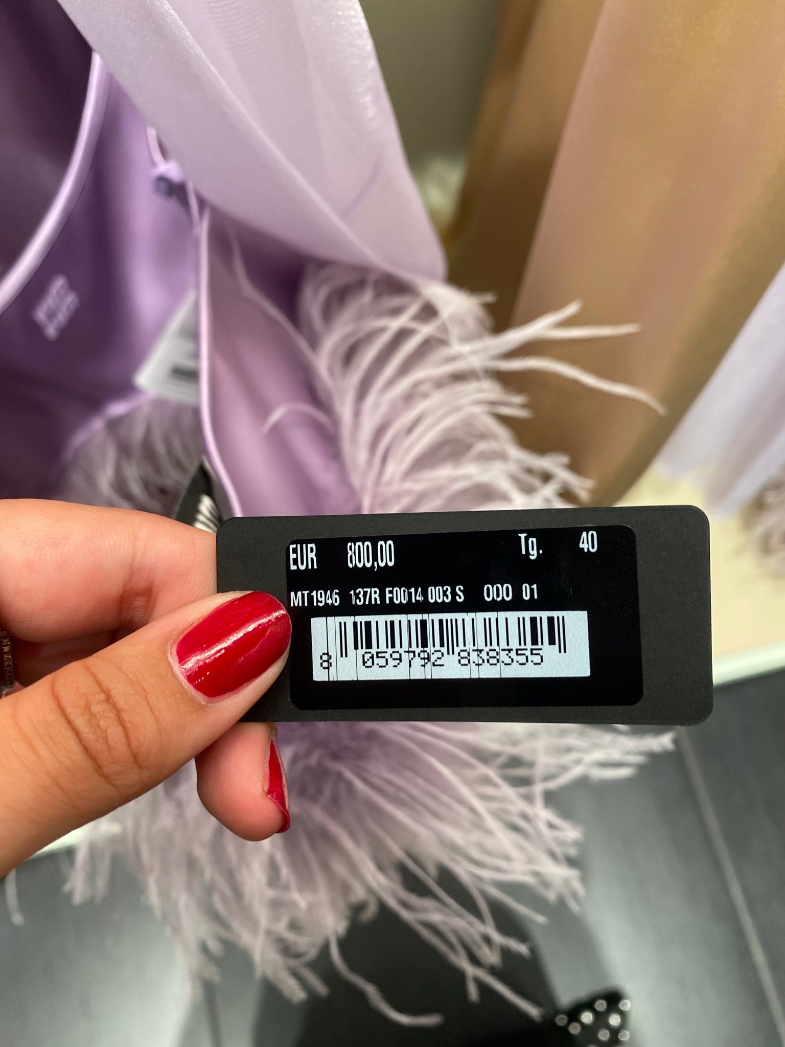 Miu Miu Damska sukienka fioletowa z pióramiMiu Miu