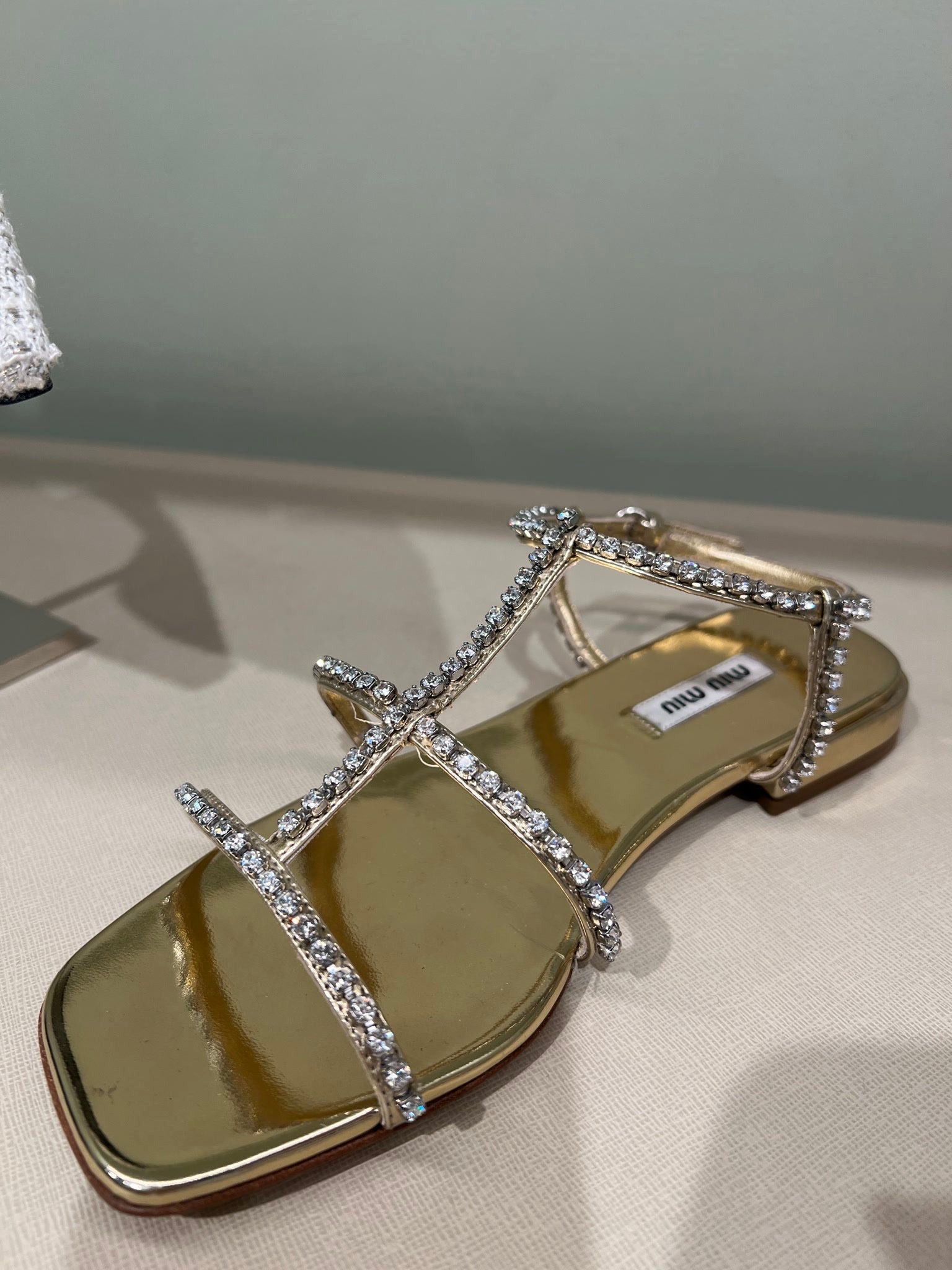Miu Miu Damskie szpilki złoteMiu Miu