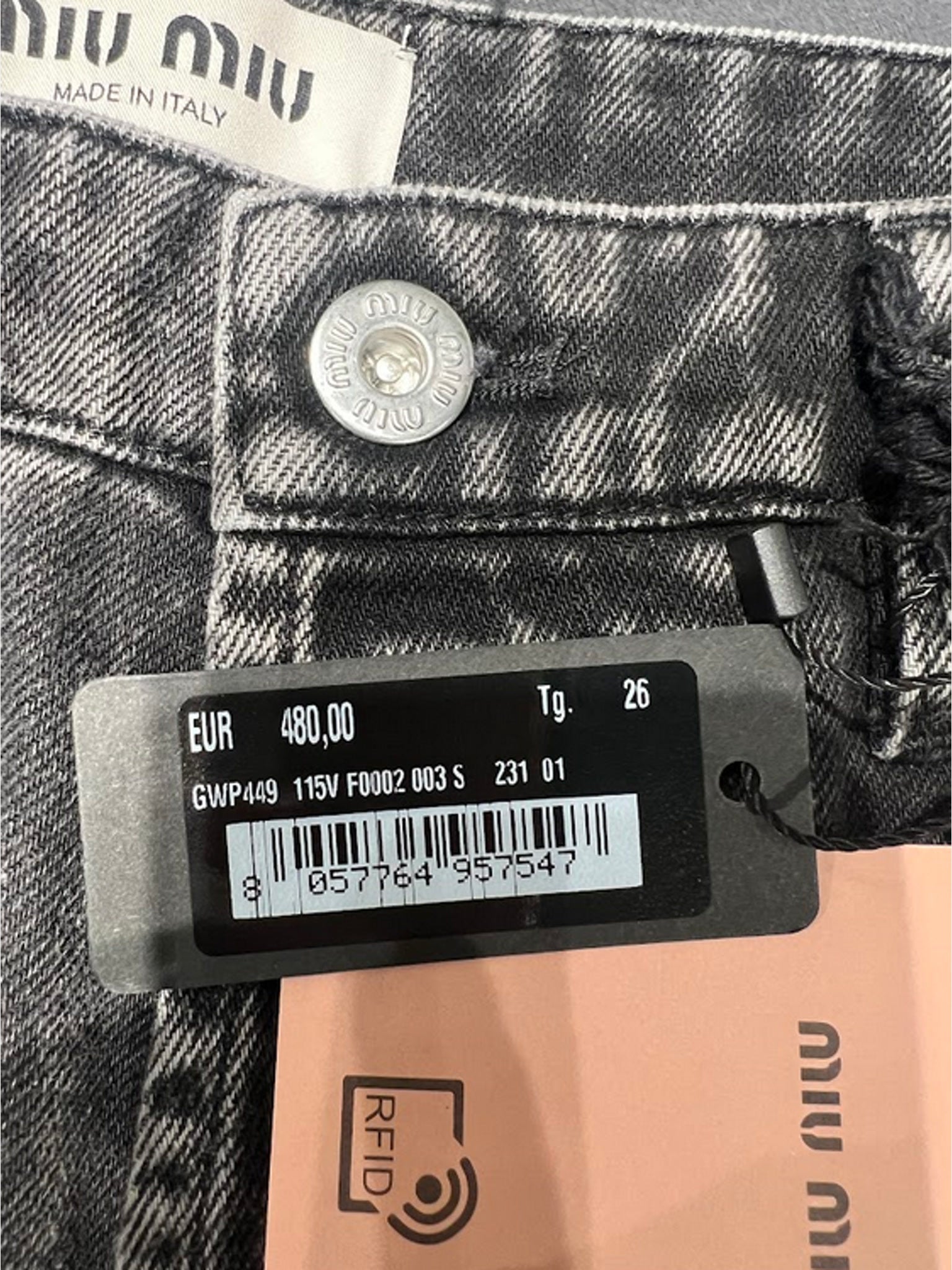 Miu Miu Jeans Damskie Szare spodenkiMiu Miu