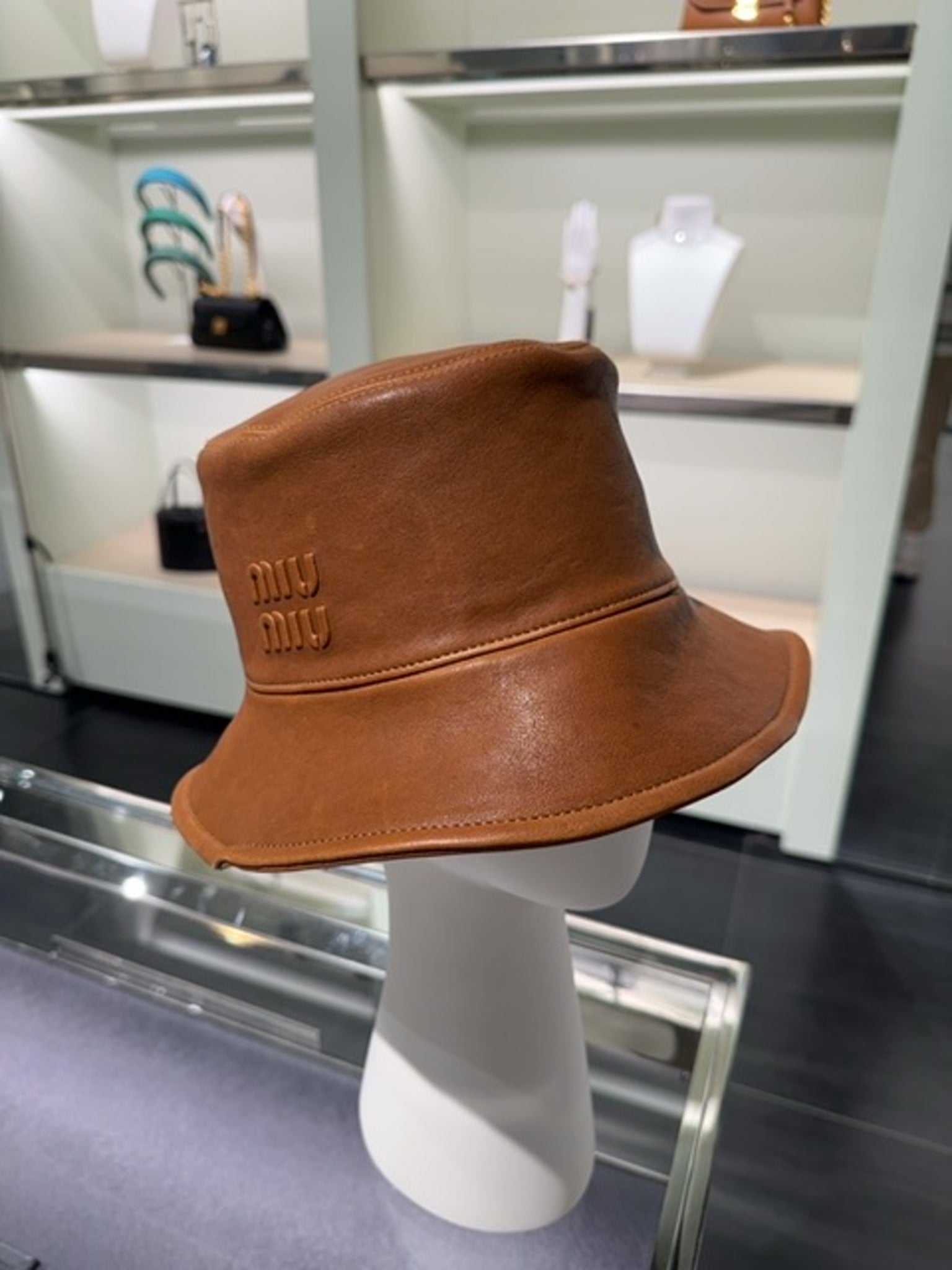 Miu Miu leather hatMiu Miu