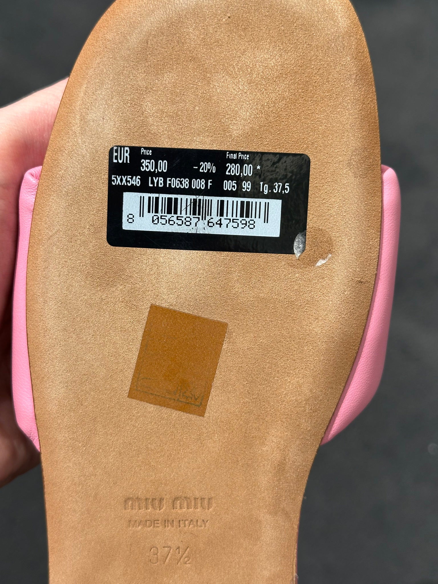 Miu Miu pink slippersMiu Miu
