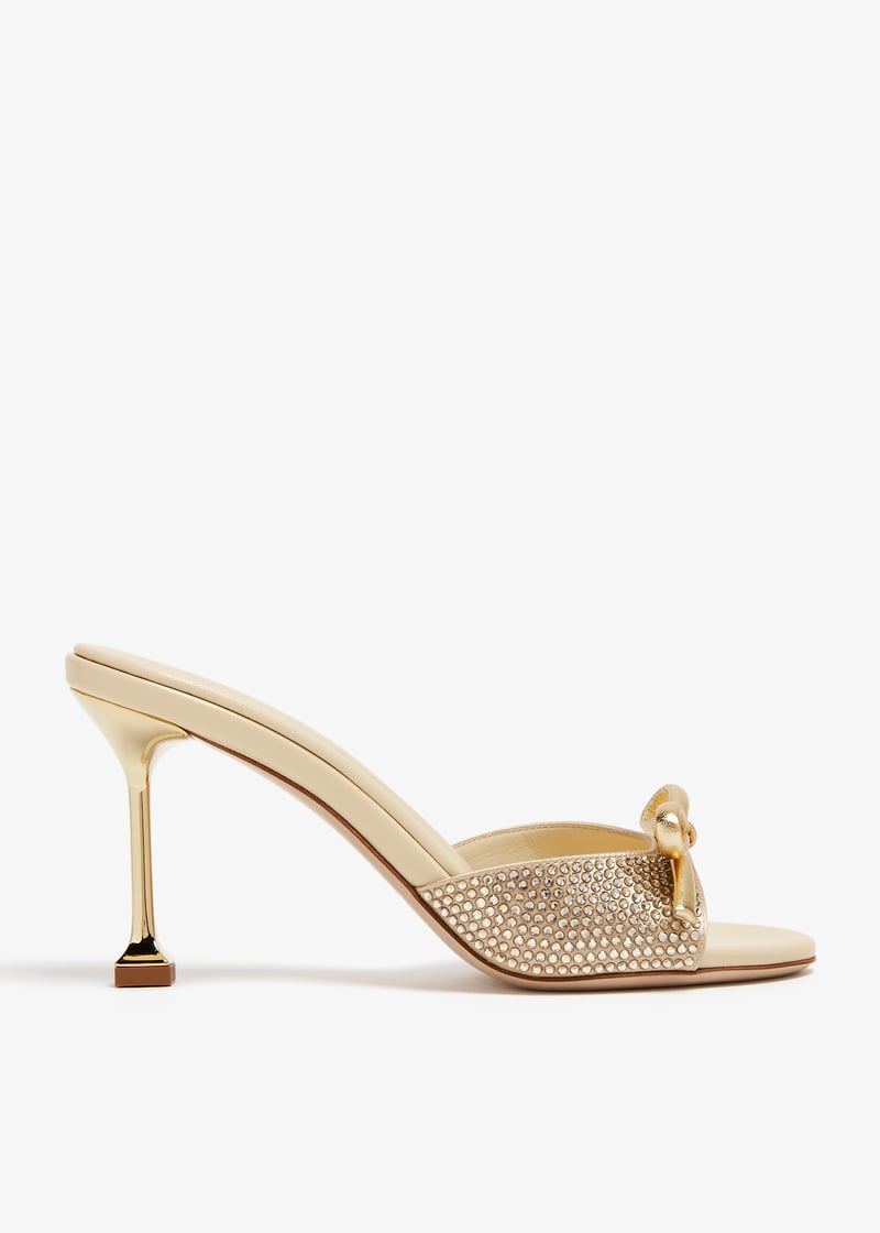 Miu Miu Satin bow sandals goldMiu Miu