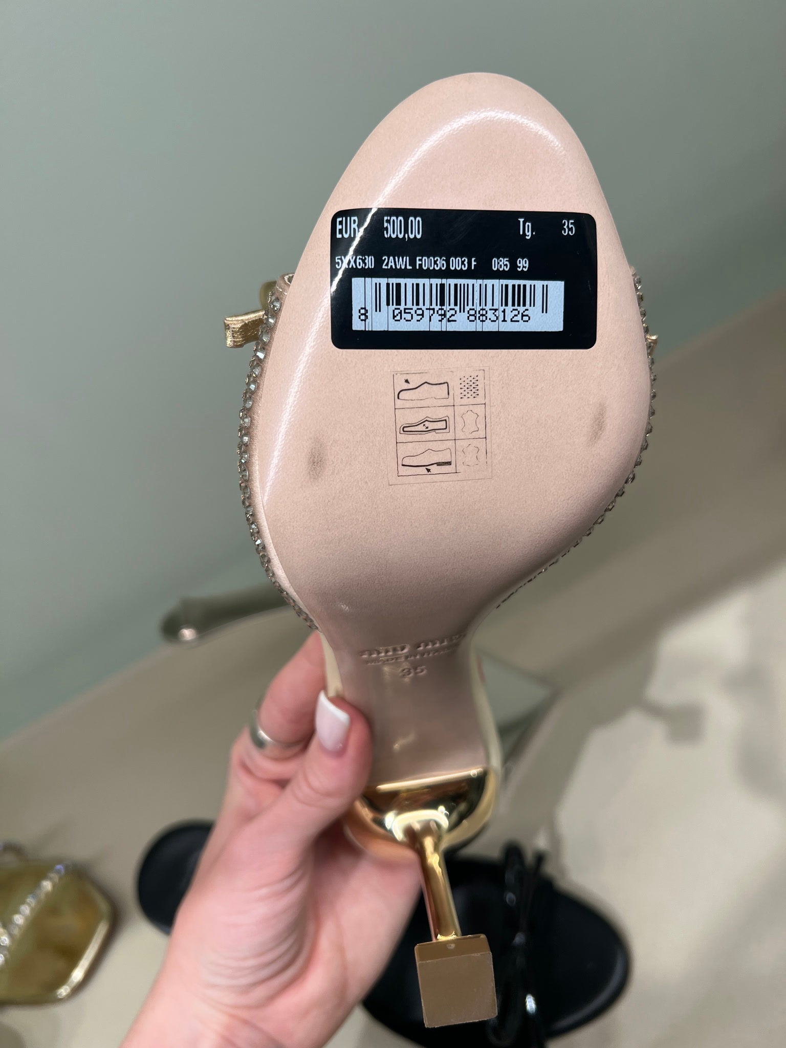 Miu Miu Satin bow sandals goldMiu Miu