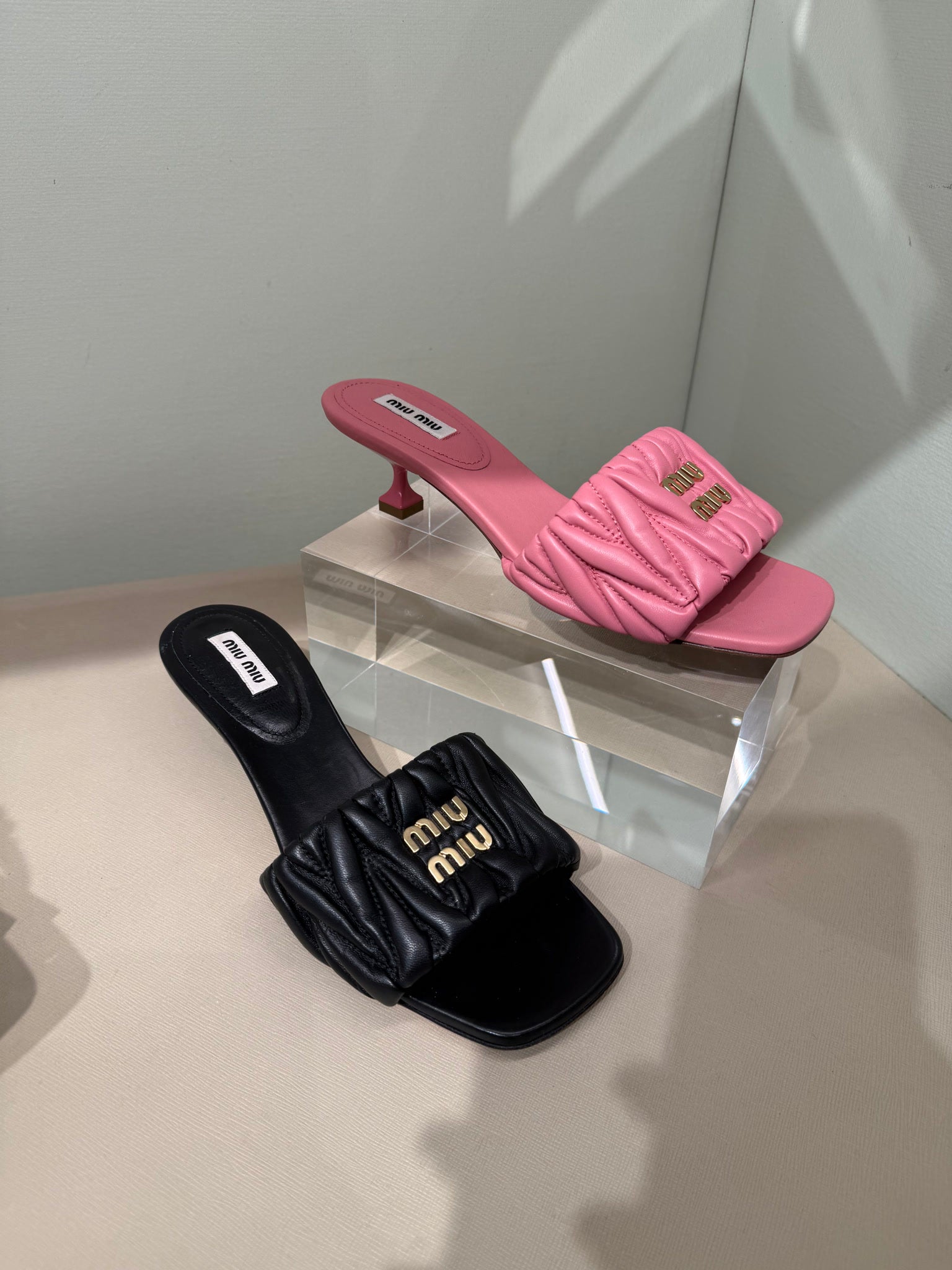 Miu Miu Slide Sandals blackMiu Miu
