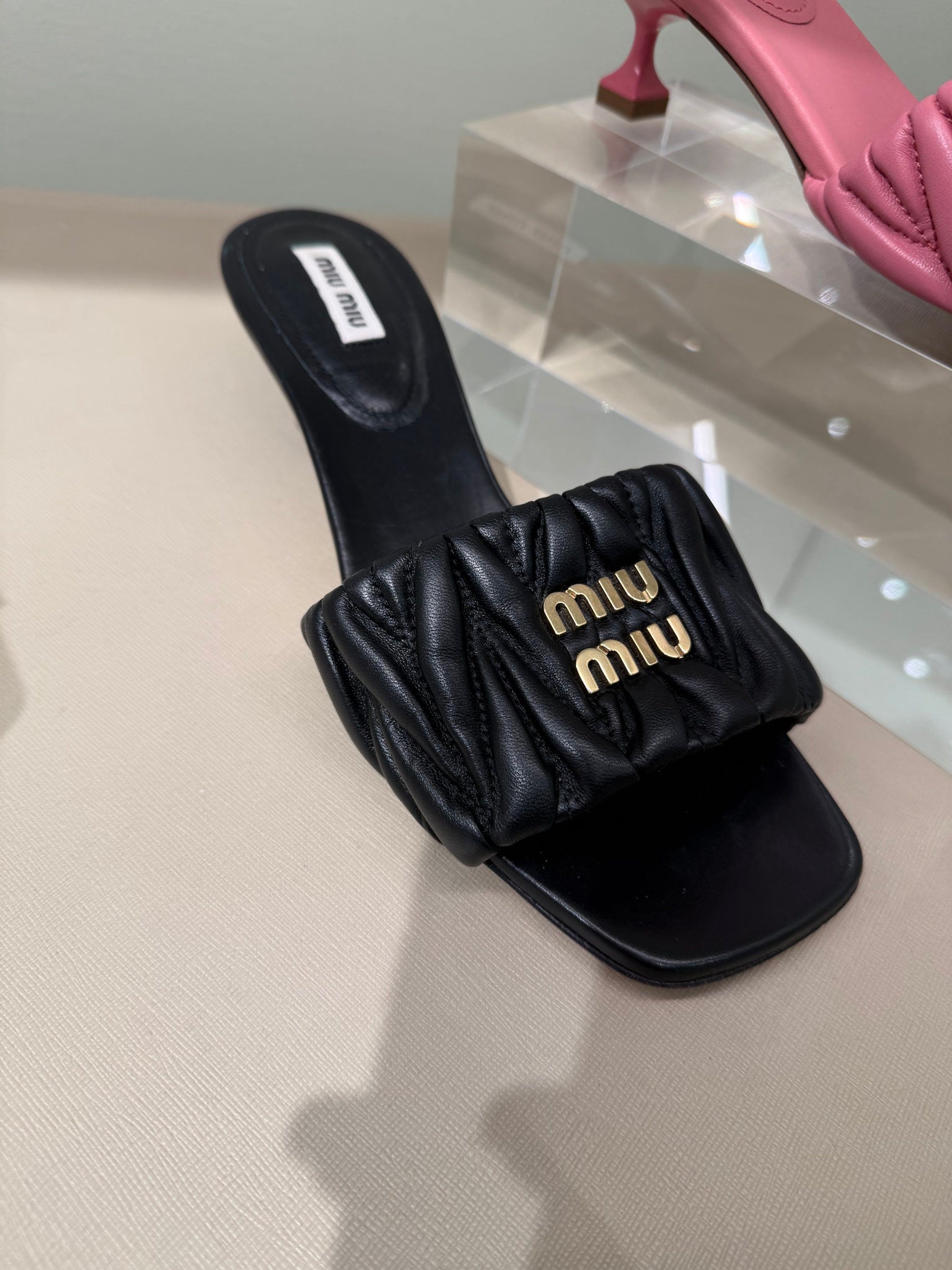 Miu Miu Slide Sandals blackMiu Miu