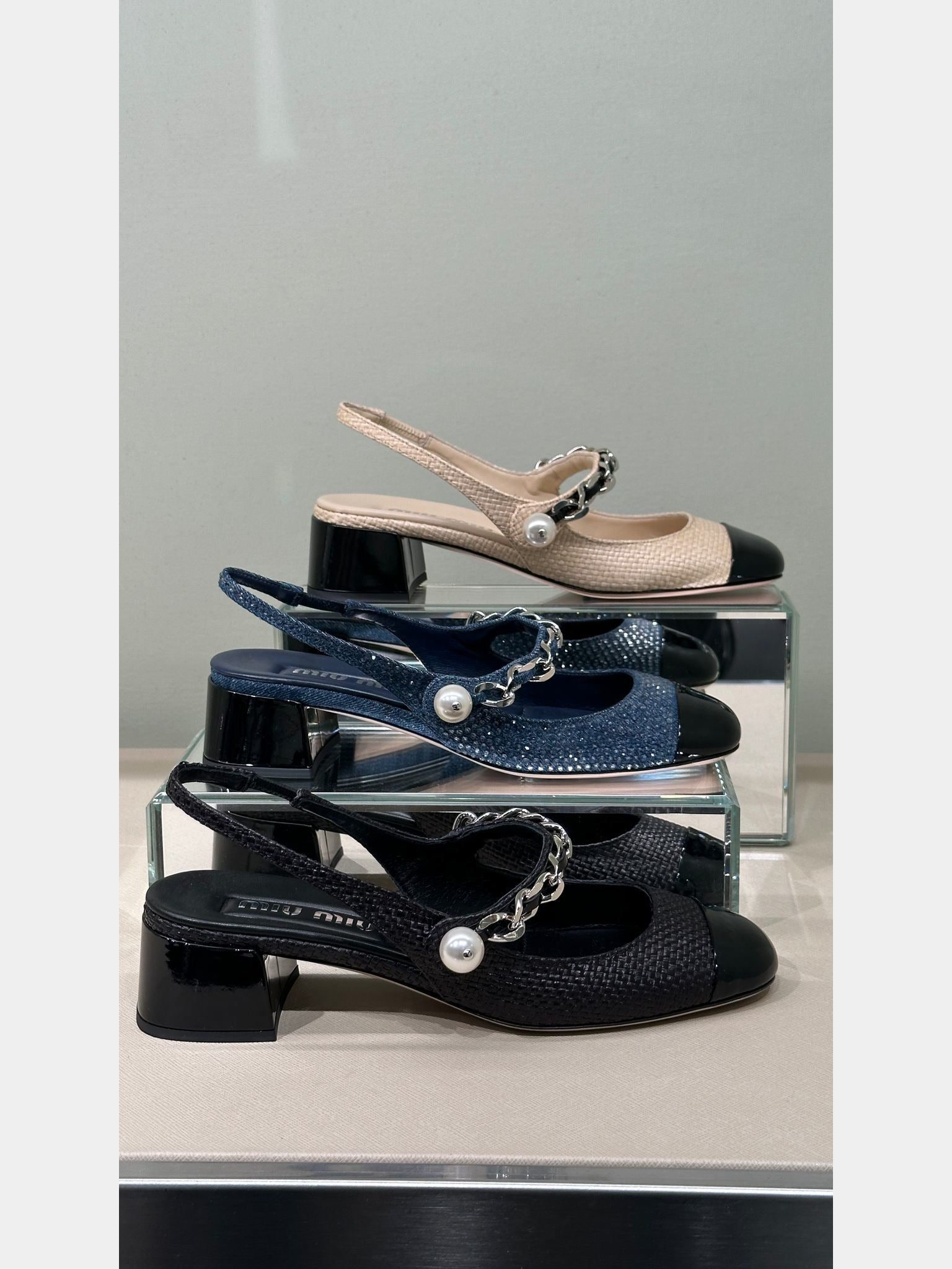 Miu Miu Slingback Block Heel blackMiu Miu