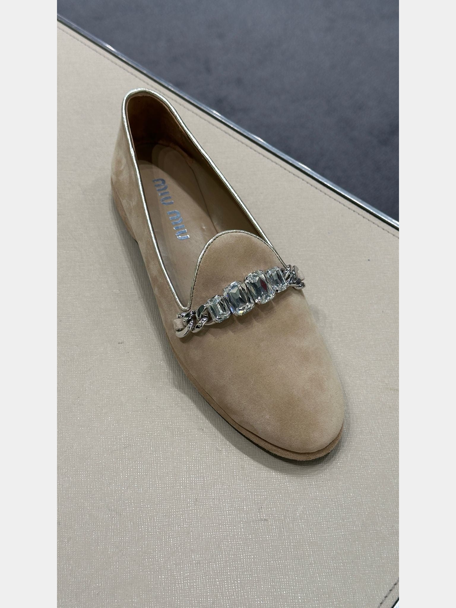 Miu Miu Suede Loafers beigeMiu Miu
