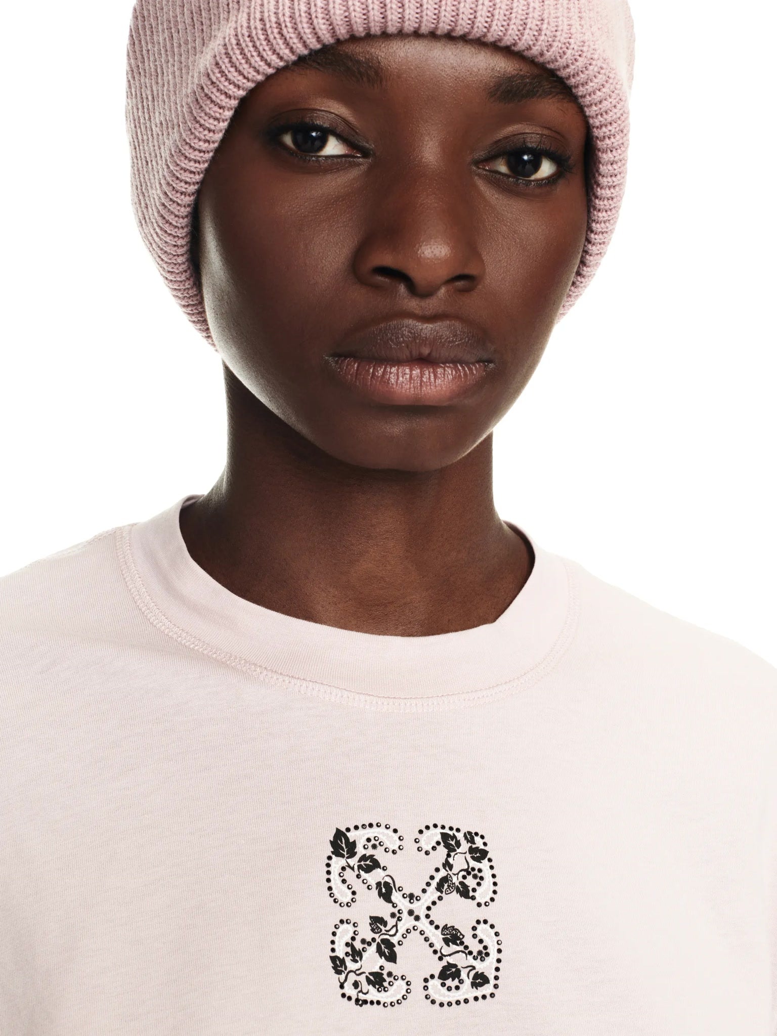 Off - White Bling Leaves S Arrow Crop TeeOff - White