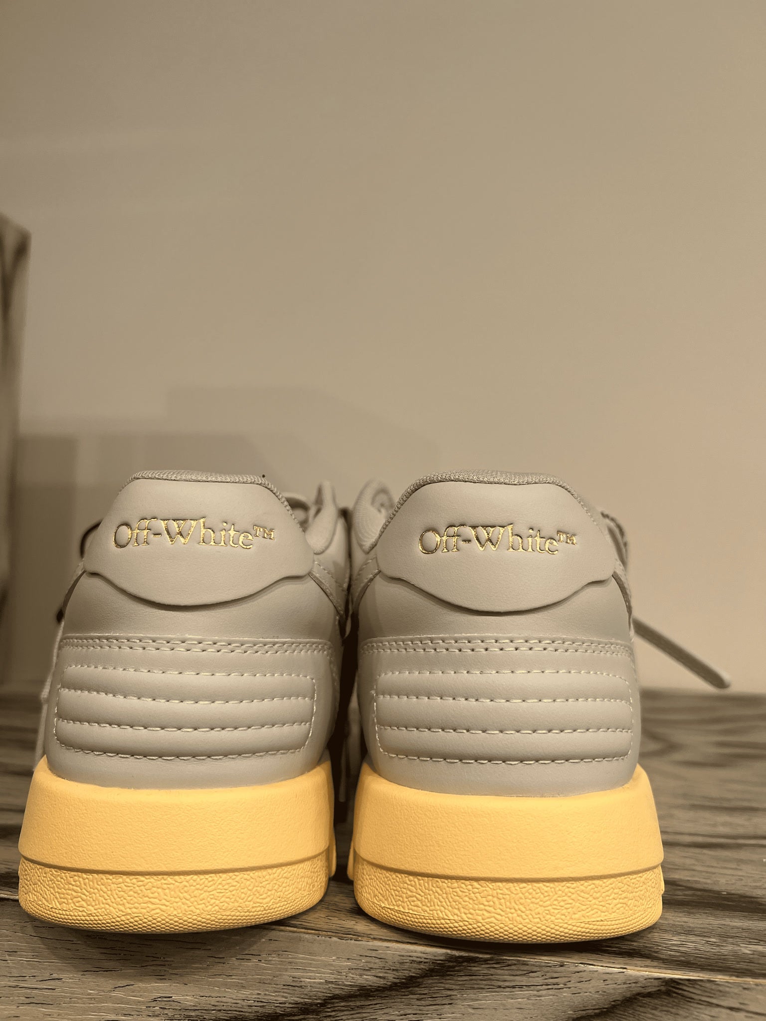 Off - White Buty skórzane szareOff - white