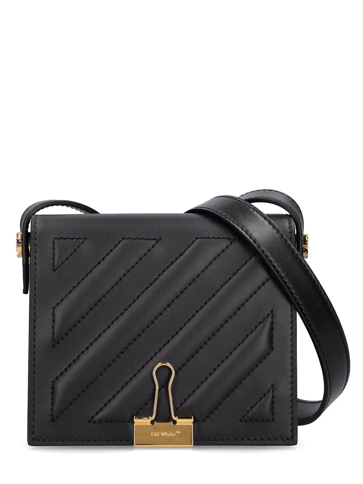Off - White Cross 18 Leather Shoulder Bag In BlackOff - White